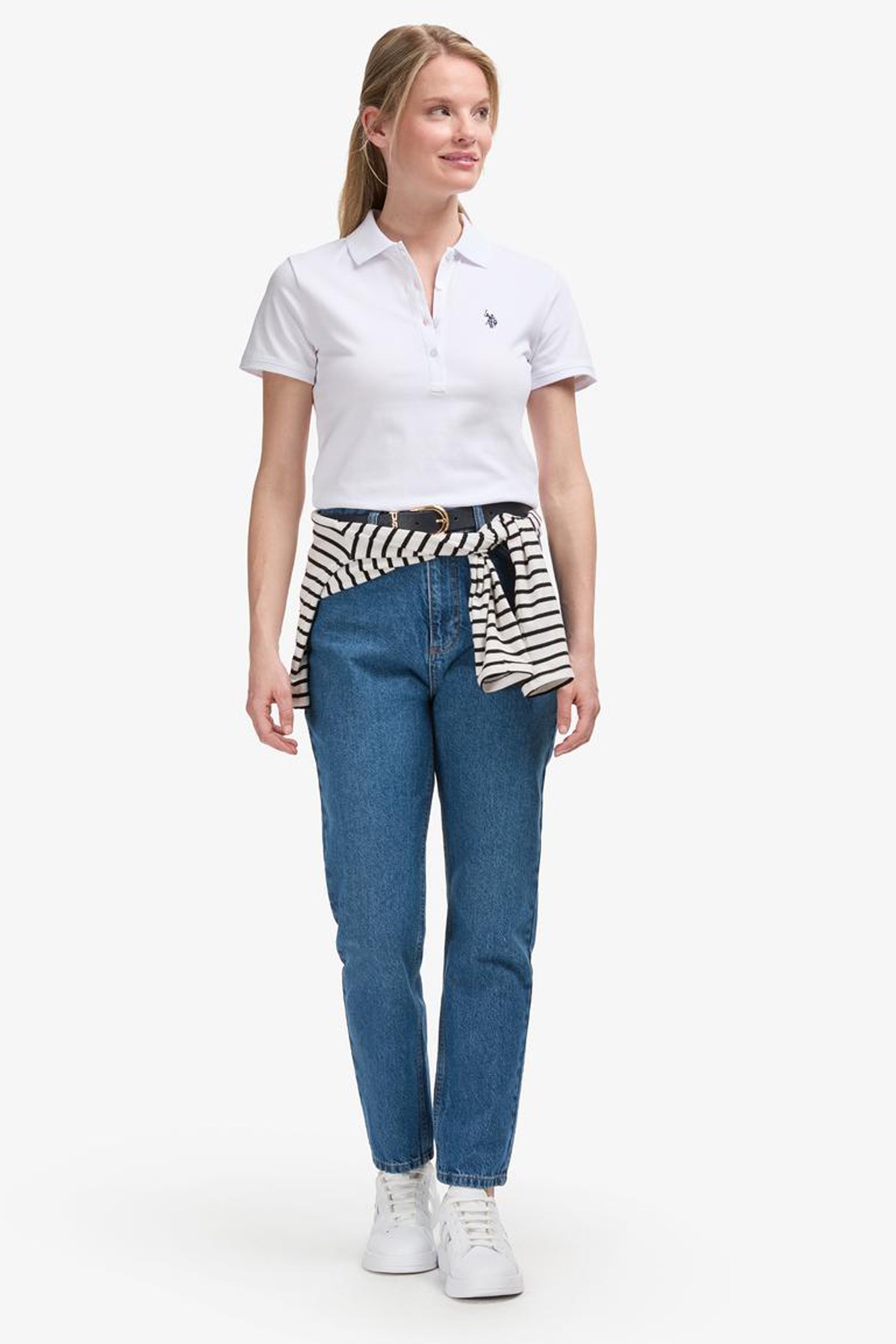 U.S. Polo Assn. Kadın Tişört 50321818-VR013 Beyaz