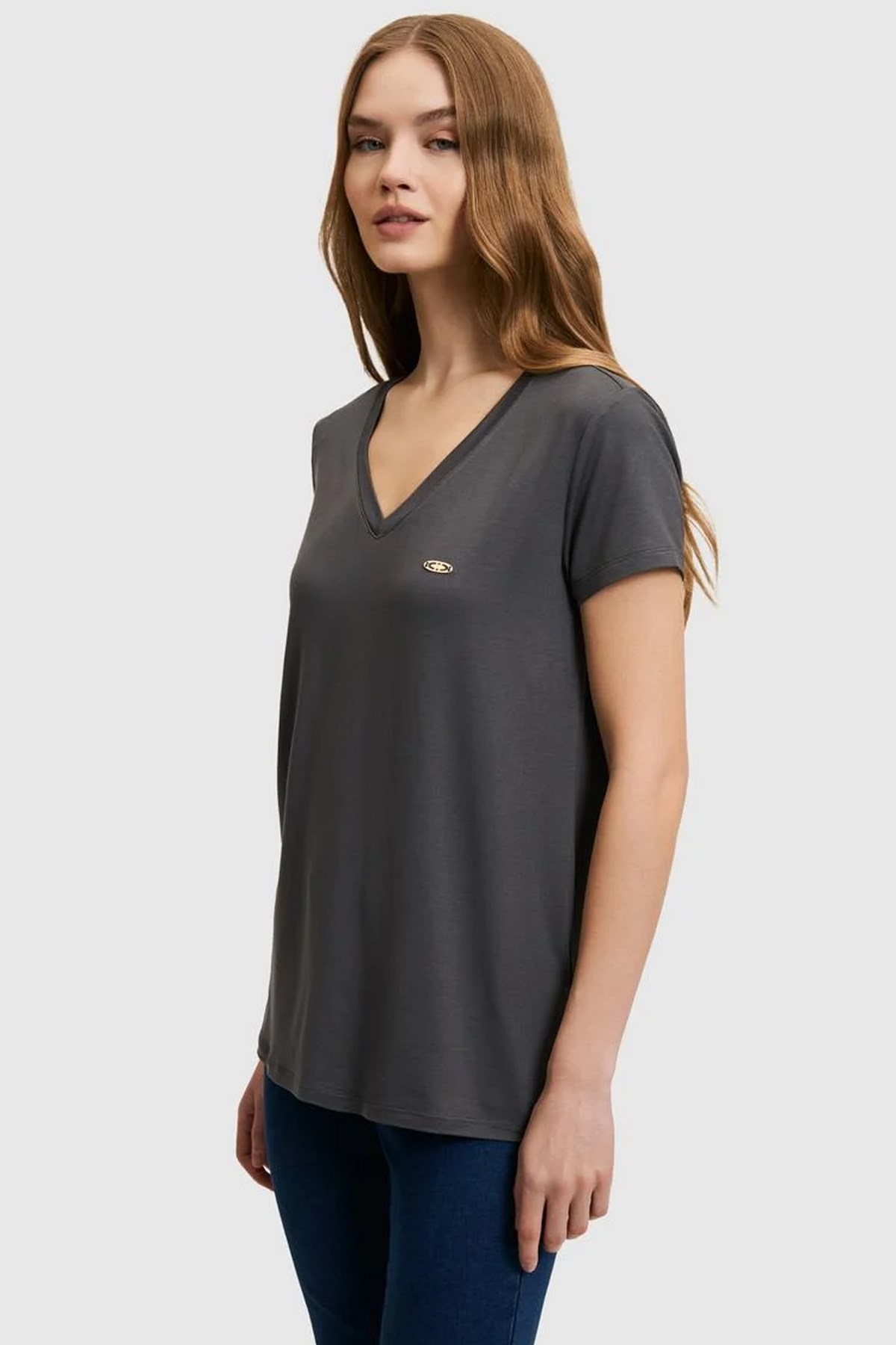 U.S. Polo Assn. Kadın Tişört 50321833-VR006 Antrasit