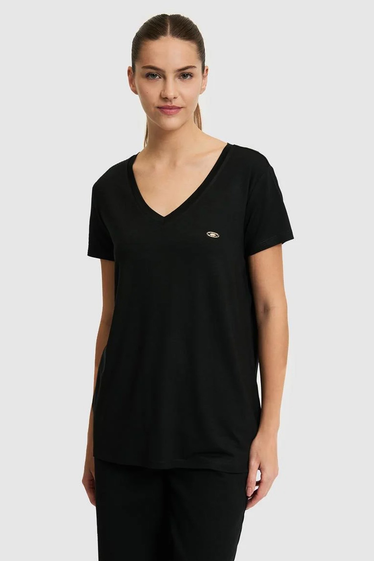 U.S. Polo Assn. Kadın Tişört 50321833-VR046 Siyah