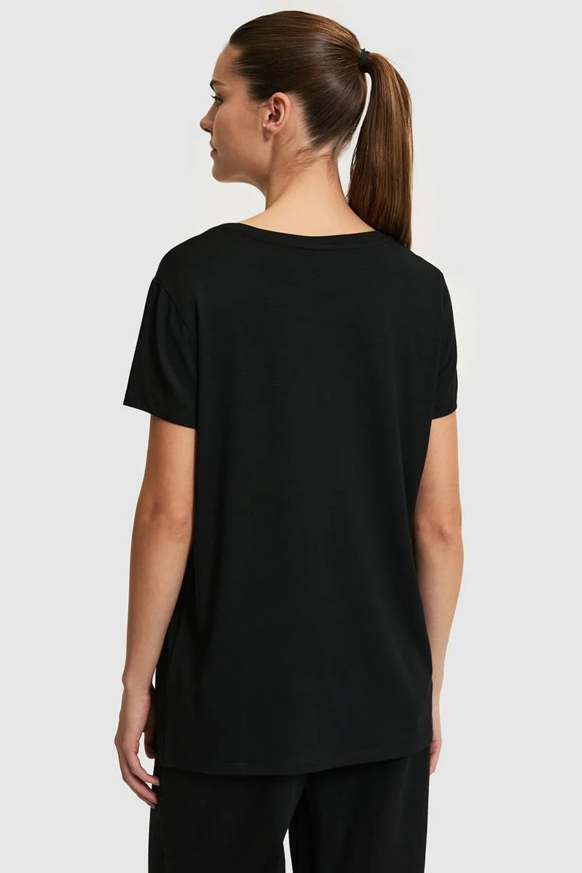 U.S. Polo Assn. Kadın Tişört 50321833-VR046 Siyah