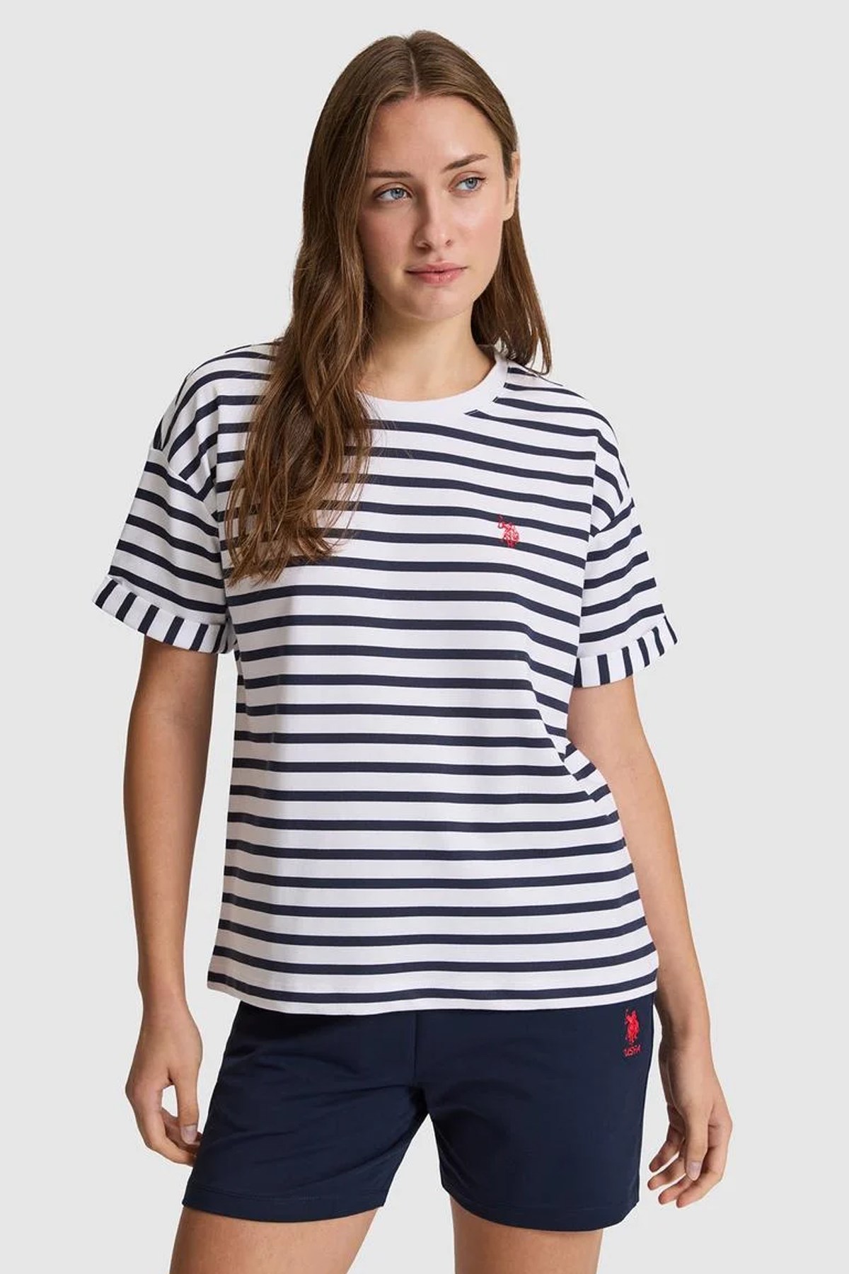 U.S. Polo Assn. Kadın Tişört 50322084-VR013 Beyaz
