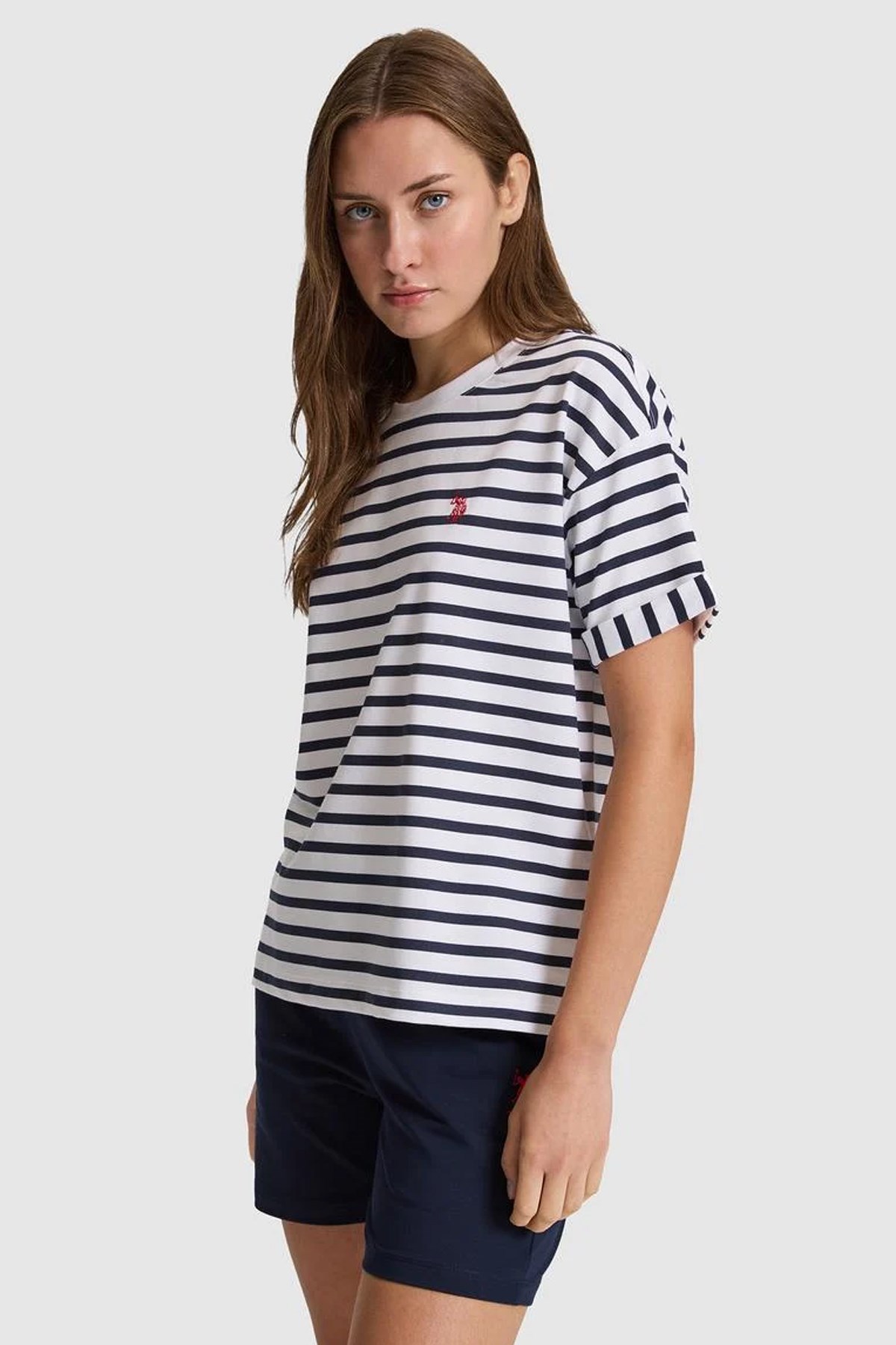 U.S. Polo Assn. Kadın Tişört 50322084-VR013 Beyaz