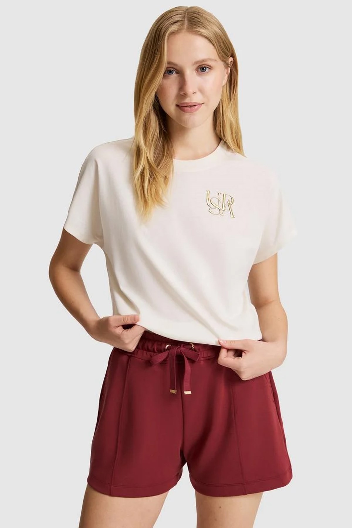 U.S. Polo Assn. Kadın Tişört 50322100-VR256 Beyaz