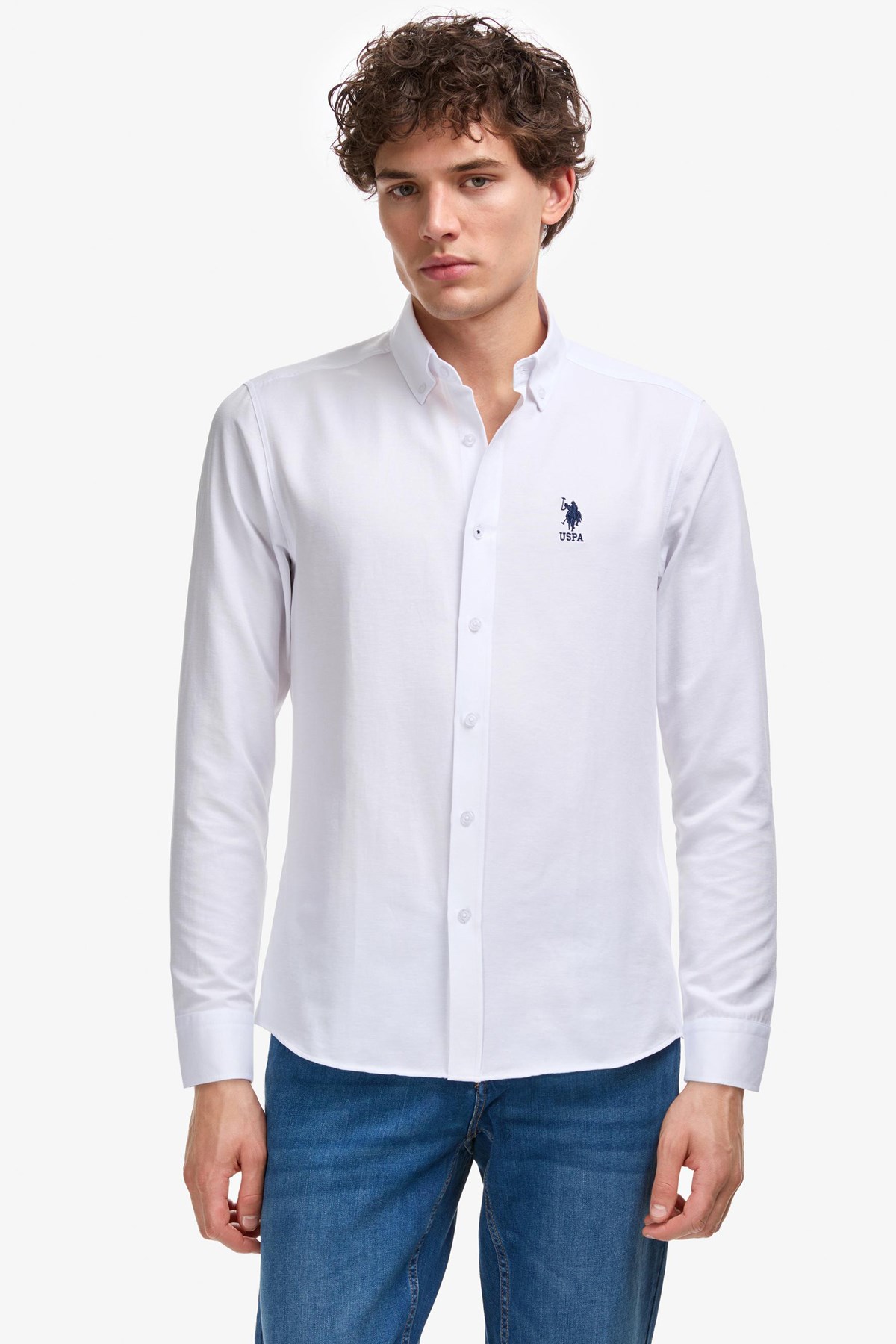 U.S. Polo Assn. Erkek Gömlek 50322159-VR013 Beyaz
