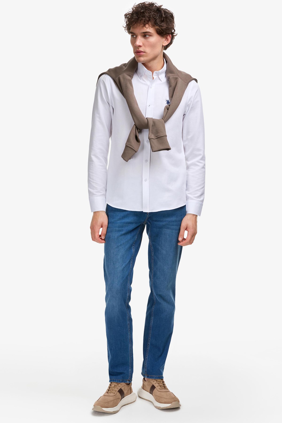 U.S. Polo Assn. Erkek Gömlek 50322159-VR013 Beyaz