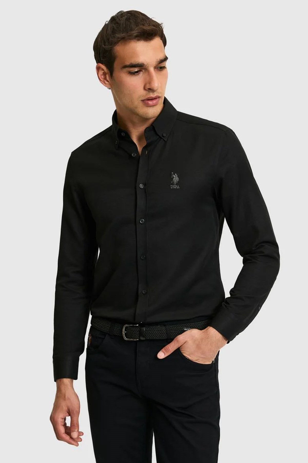 U.S. Polo Assn. Erkek Gömlek 50322159-VR046 Siyah