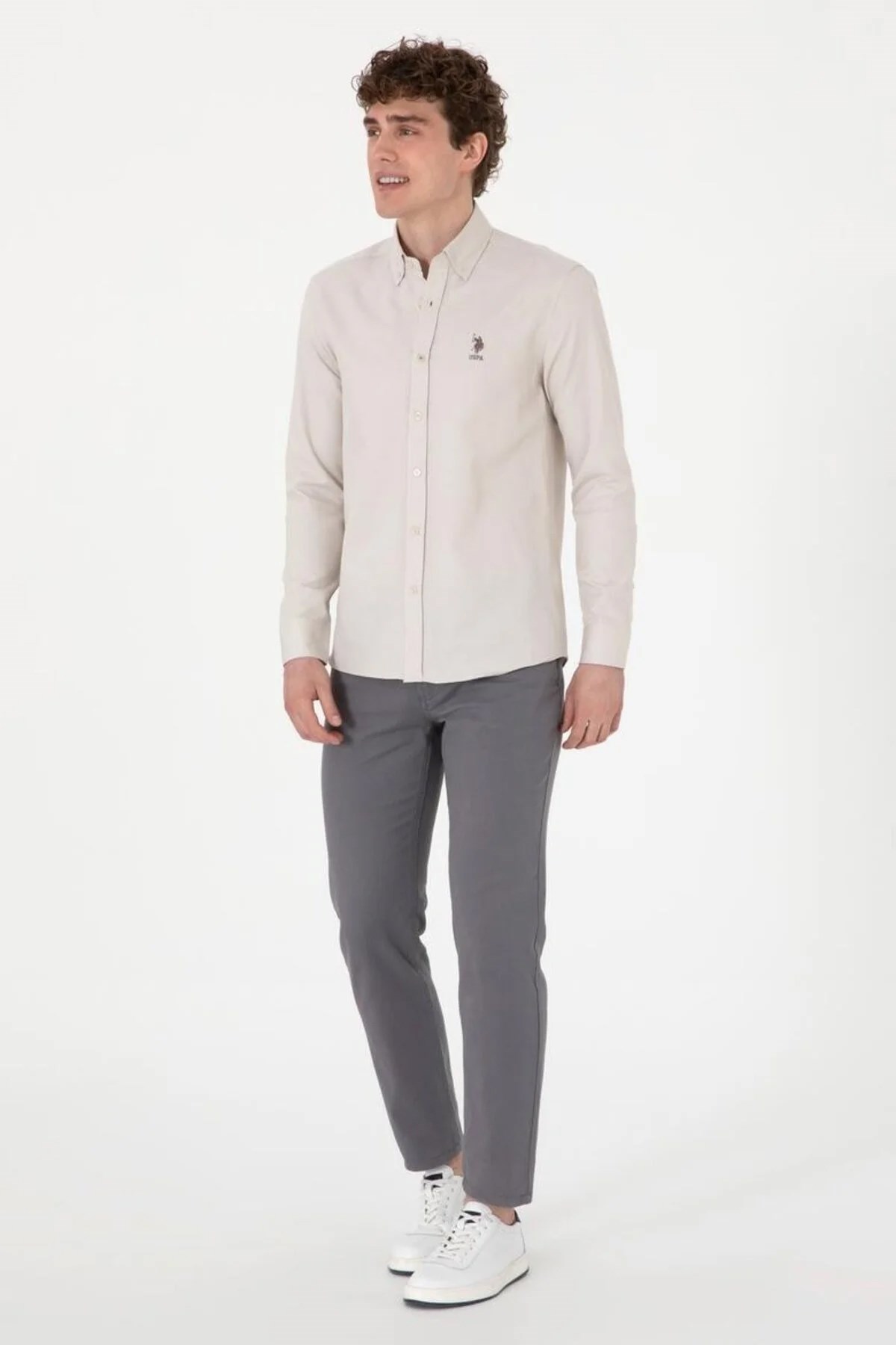 U.S. Polo Assn. Erkek Gömlek 50322159-VR049 Gri