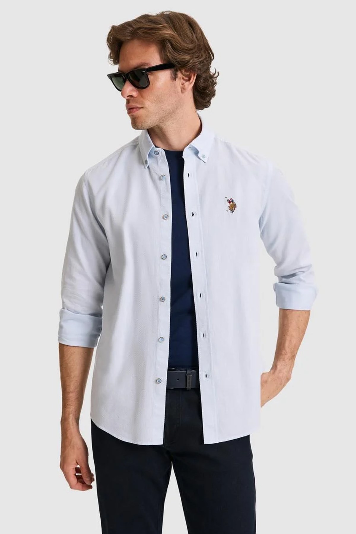 U.S. Polo Assn. Erkek Gömlek 50322343-VR003 Mavi