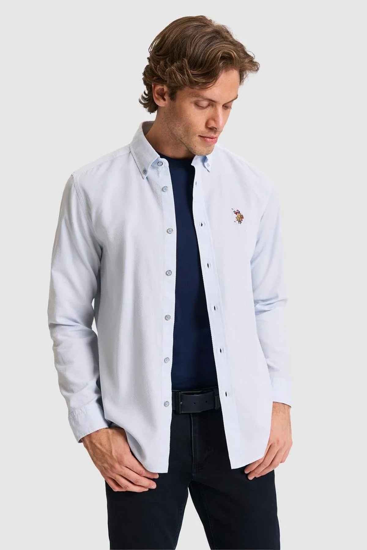 U.S. Polo Assn. Erkek Gömlek 50322343-VR003 Mavi