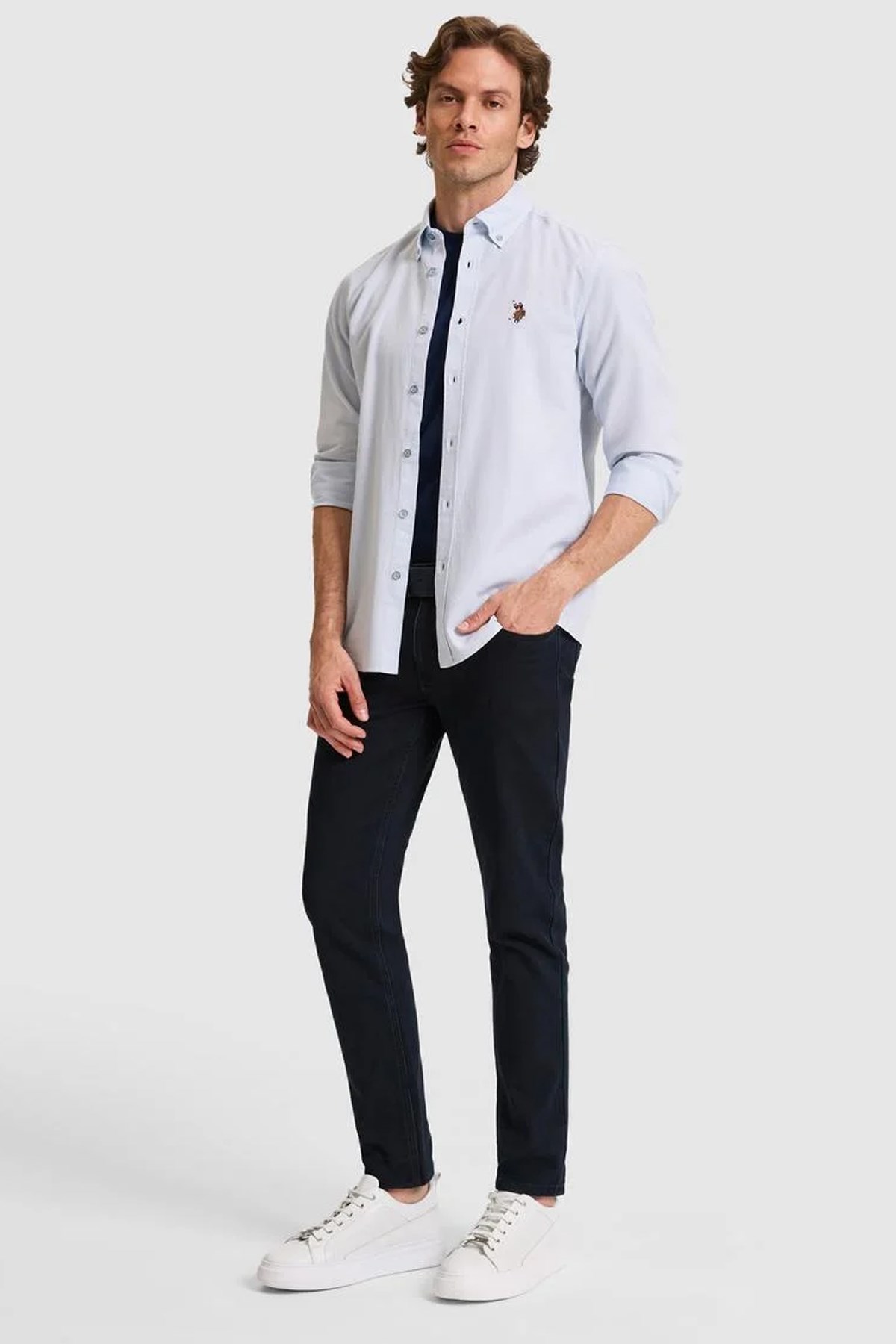 U.S. Polo Assn. Erkek Gömlek 50322343-VR003 Mavi