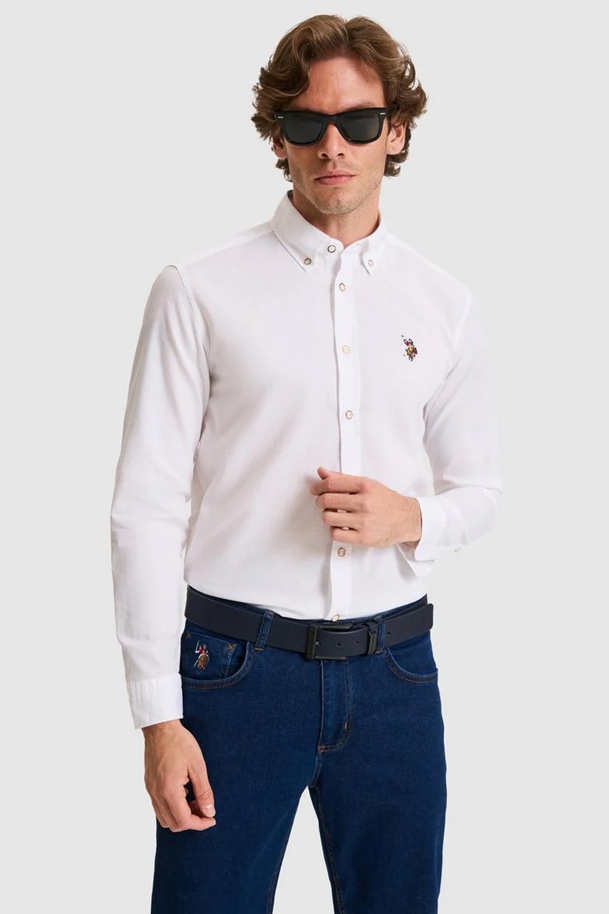 U.S. Polo Assn. Erkek Gömlek 50322343-VR013 Beyaz