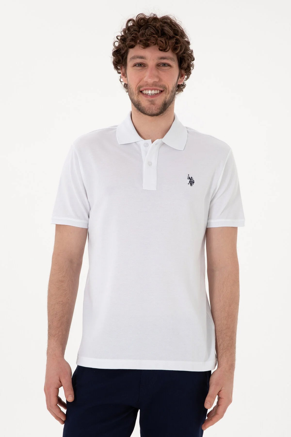 U.S. Polo Assn. Erkek Tişört 50322347-VR013 Beyaz