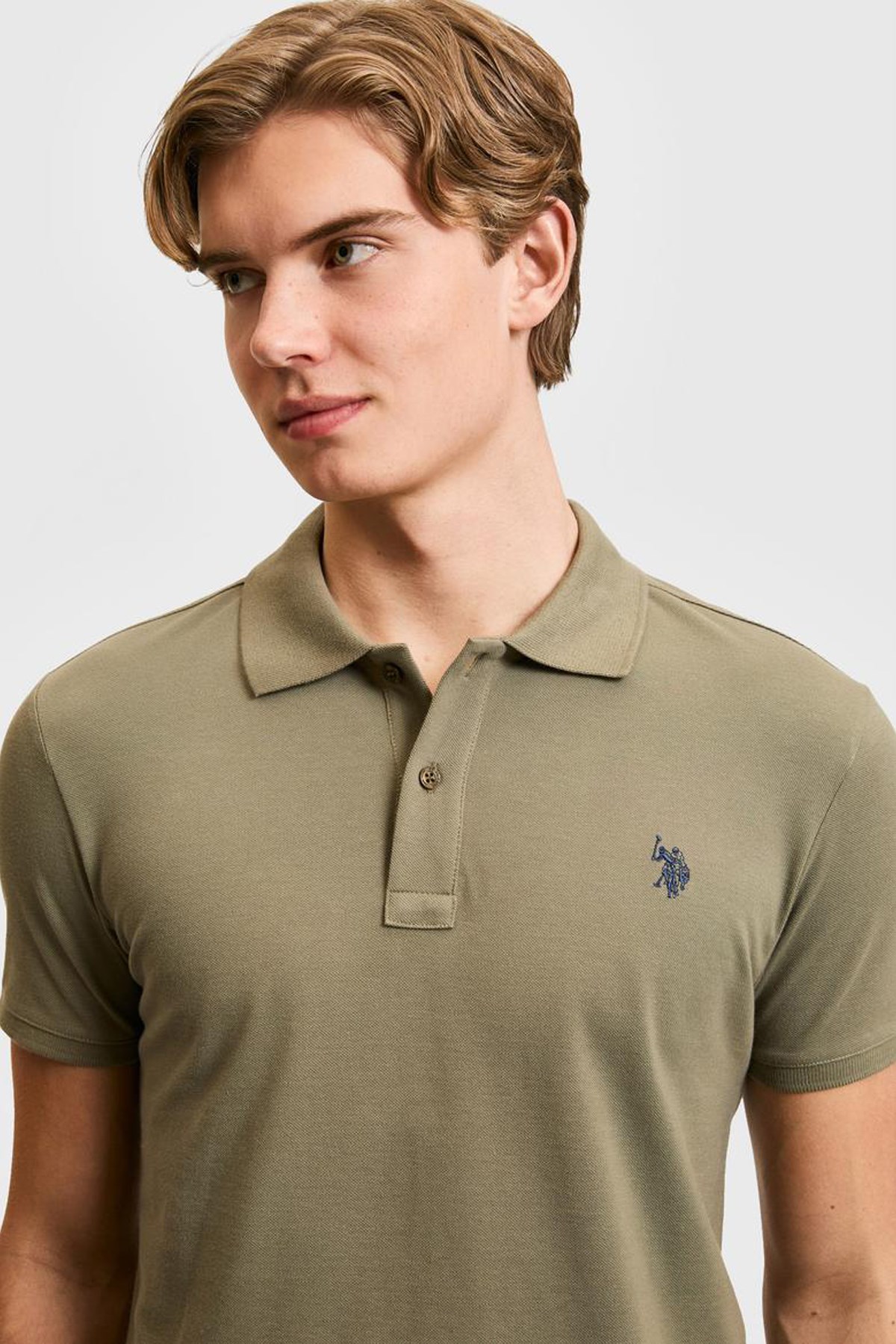U.S. Polo Assn. Erkek Tişört 50322347-VR027 Haki