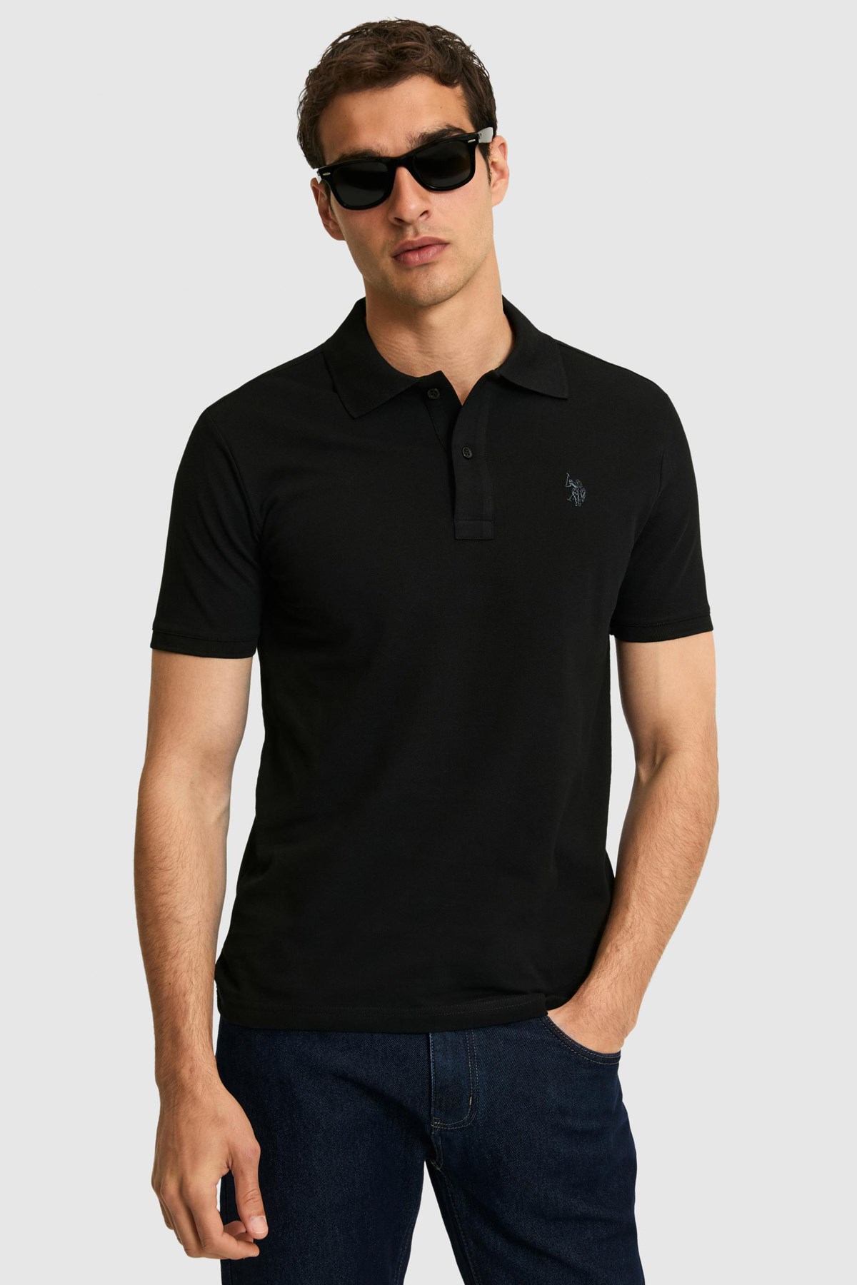 U.S. Polo Assn. Erkek Tişört 50322347-VR046 Siyah