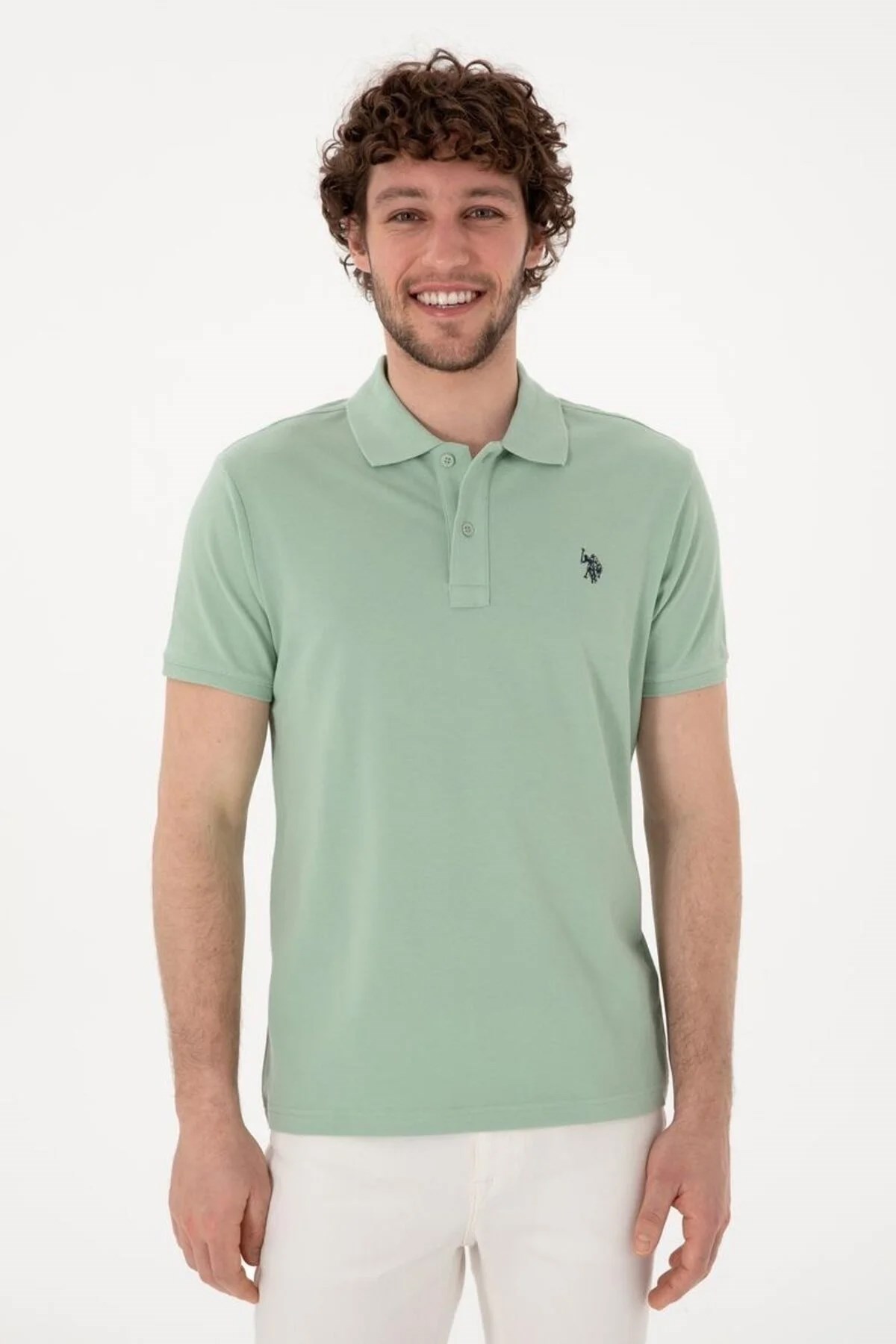 U.S. Polo Assn. Erkek Tişört 50322347-VR048 Yeşil