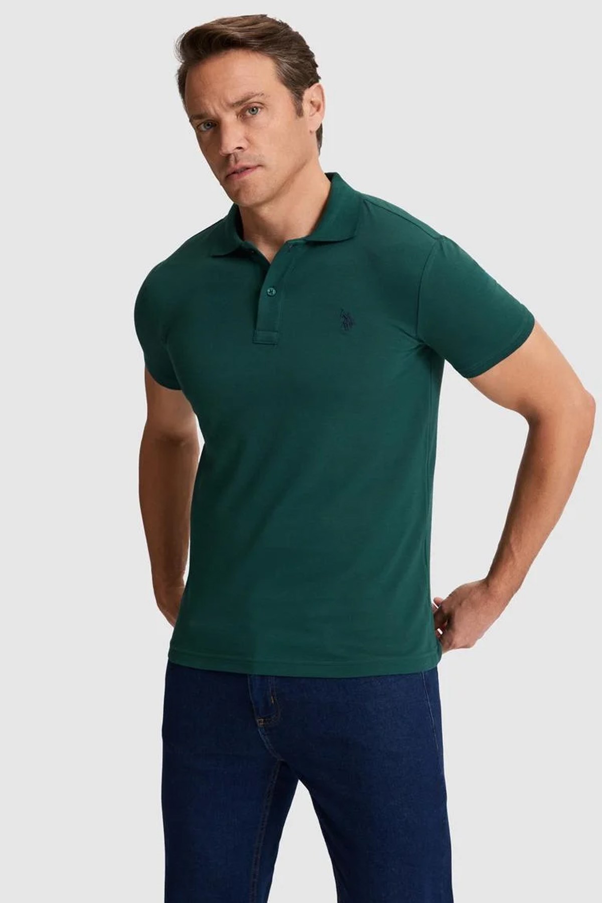 U.S. Polo Assn. Erkek Tişört 50322347-VR079 Yeşil