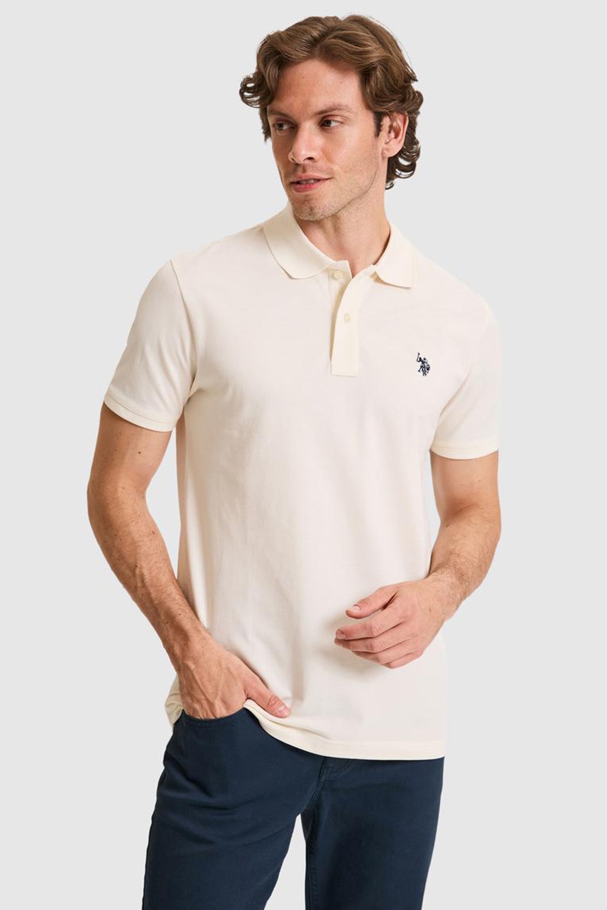 U.S. Polo Assn. Erkek Tişört 50322347-VR256 Beyaz