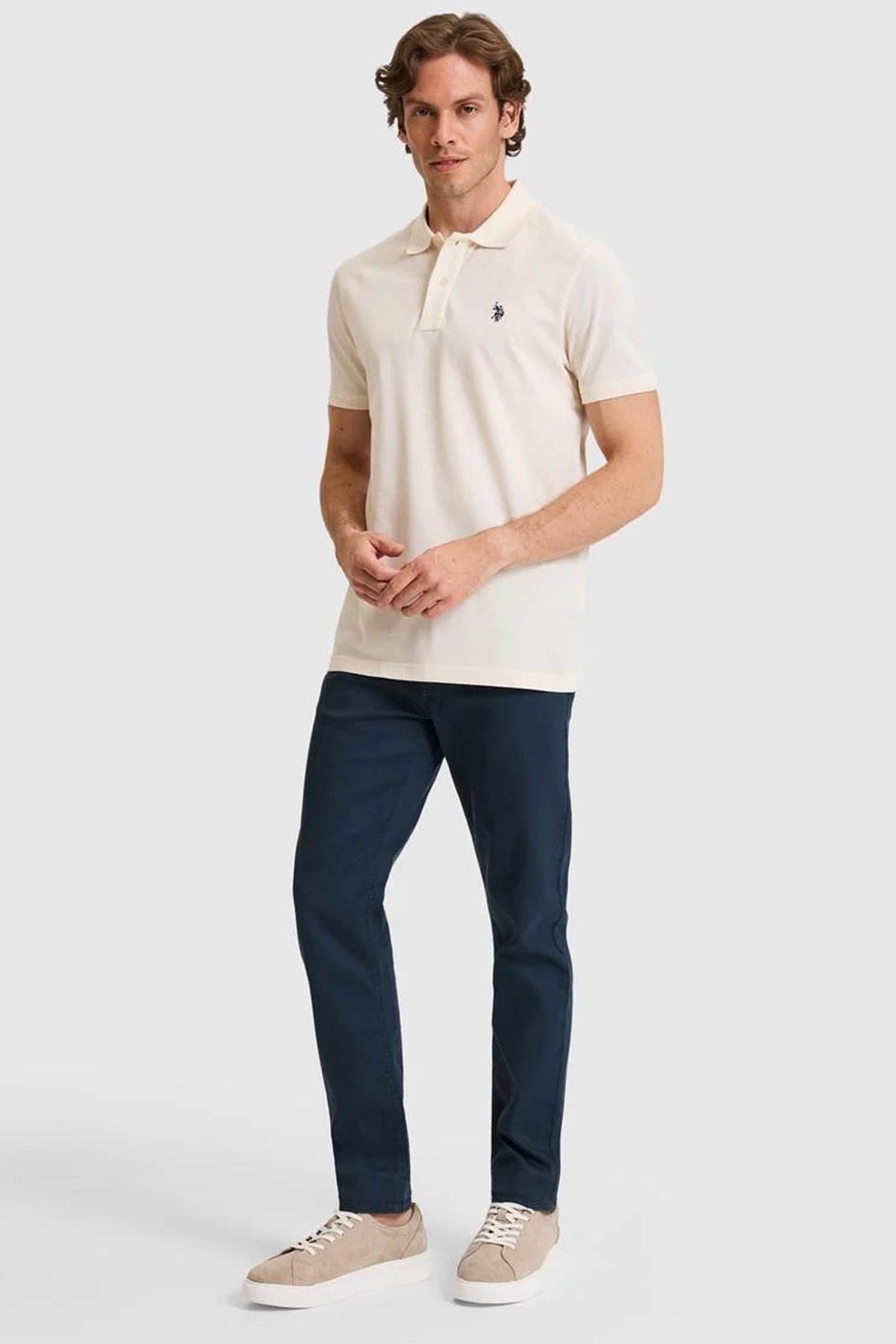 U.S. Polo Assn. Erkek Tişört 50322347-VR256 Beyaz