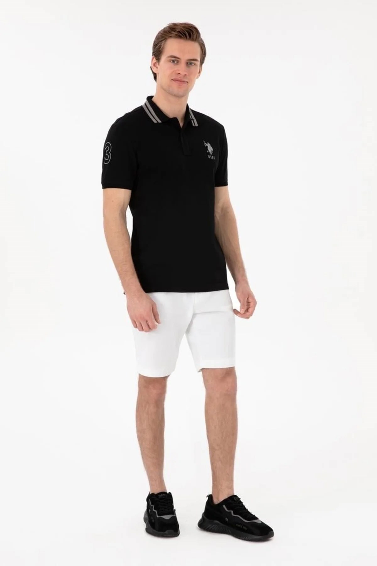 U.S. Polo Assn. Erkek Tişört 50322384-VR046 Siyah