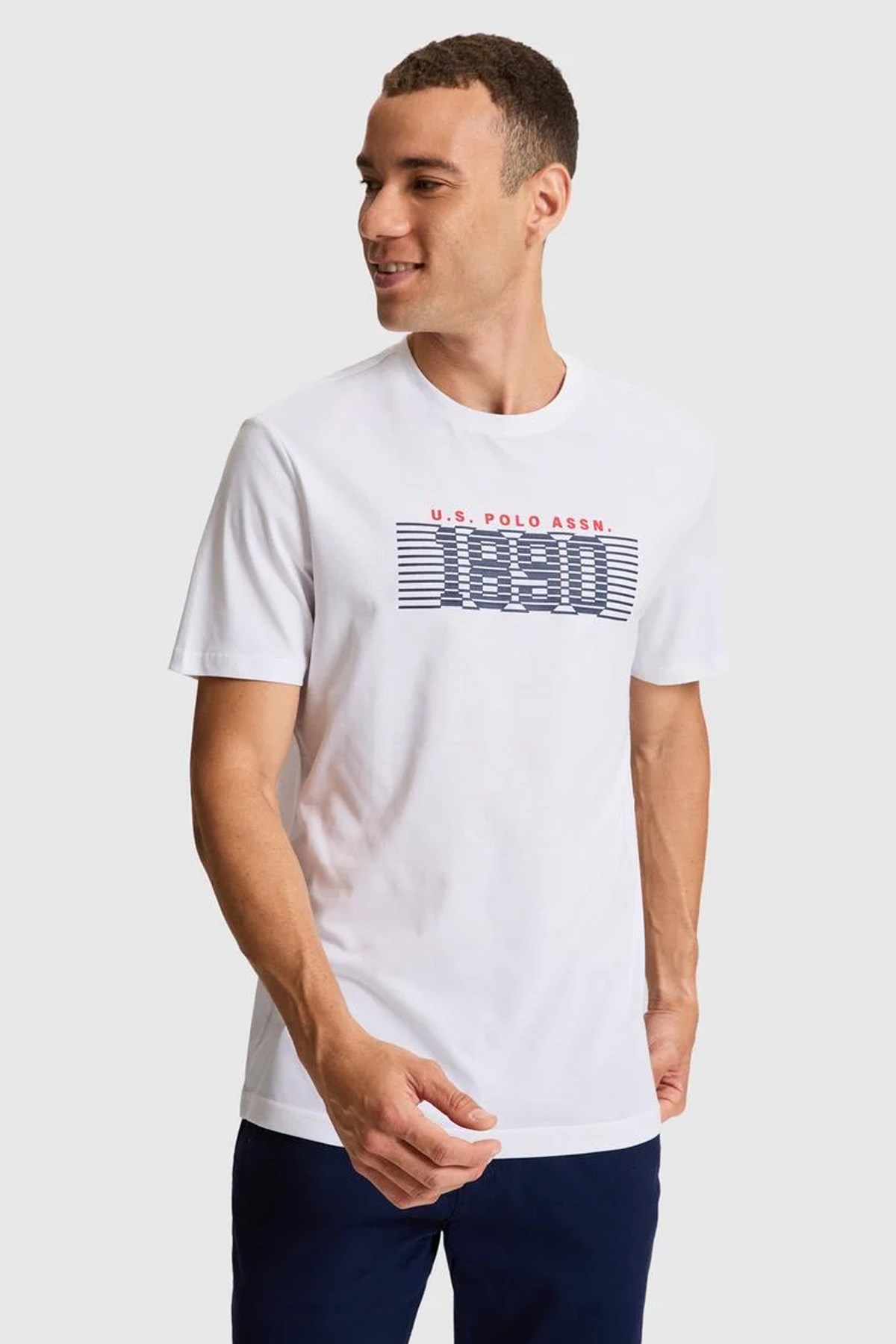 U.S. Polo Assn. Erkek Tişört 50322407-VR013 Beyaz