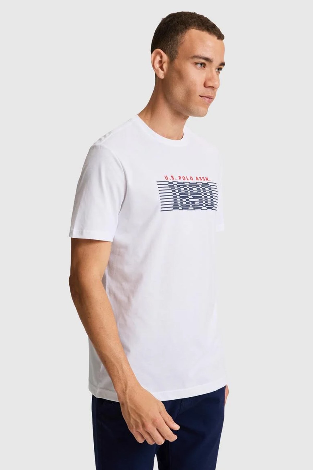 U.S. Polo Assn. Erkek Tişört 50322407-VR013 Beyaz