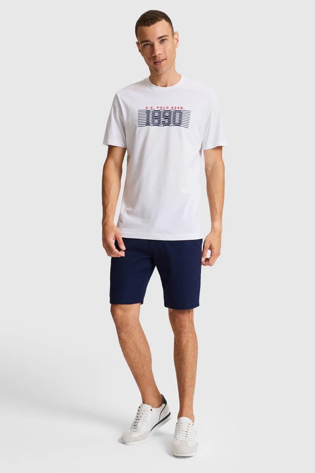 U.S. Polo Assn. Erkek Tişört 50322407-VR013 Beyaz
