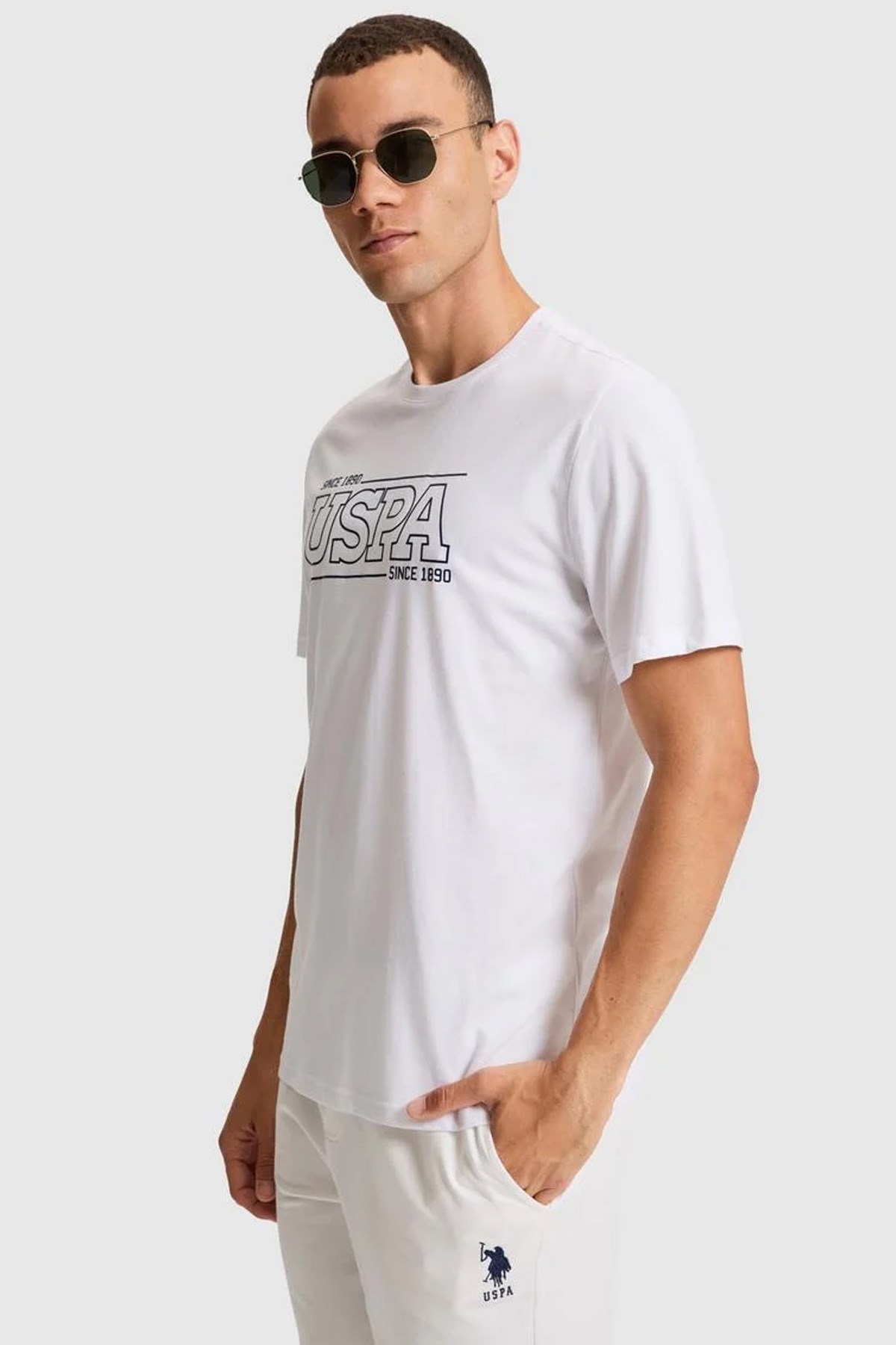 U.S. Polo Assn. Erkek Tişört 50322421-VR013 Beyaz
