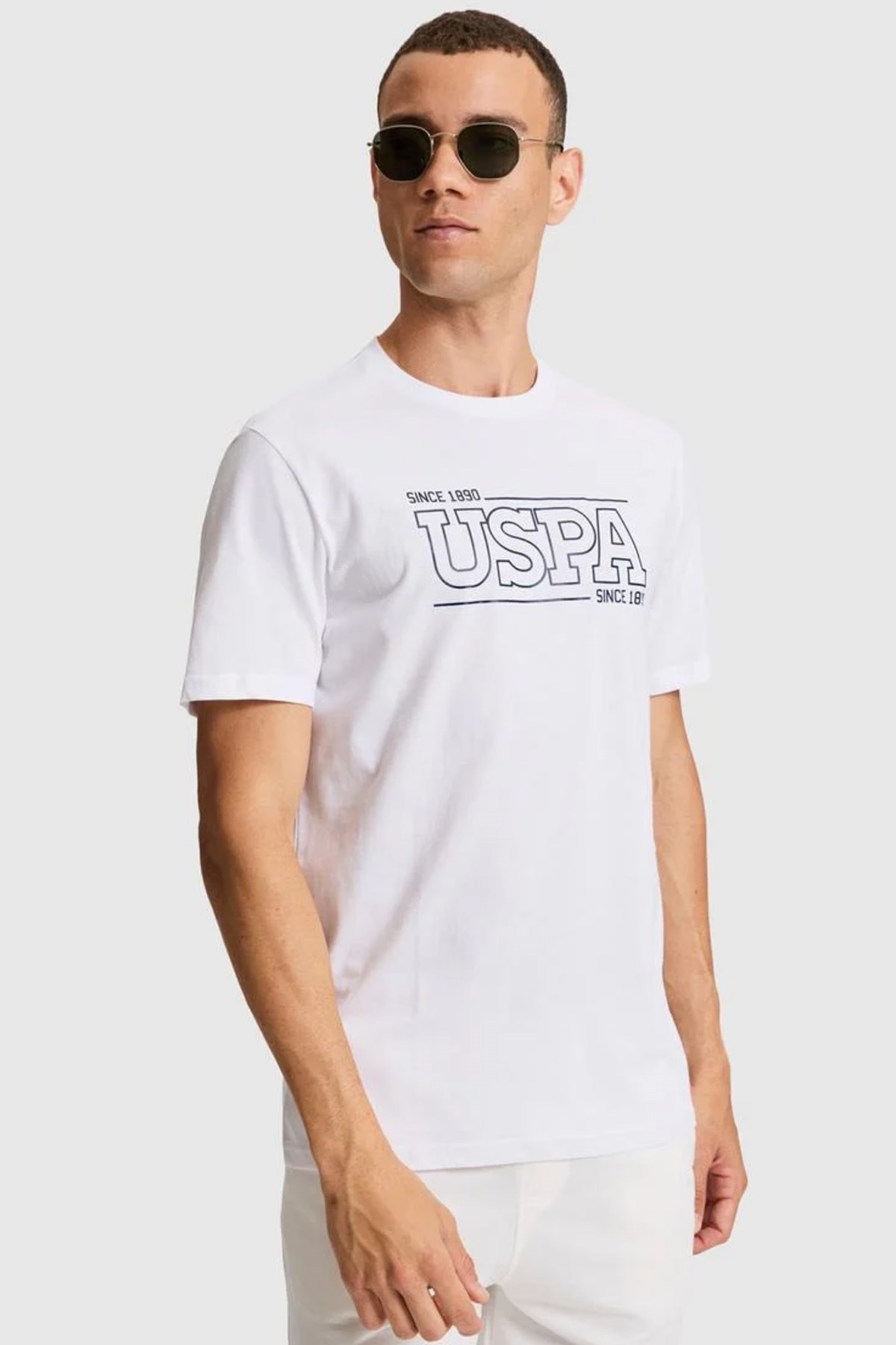 U.S. Polo Assn. Erkek Tişört 50322421-VR013 Beyaz