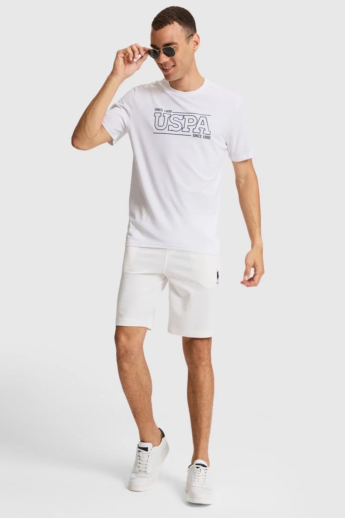 U.S. Polo Assn. Erkek Tişört 50322421-VR013 Beyaz