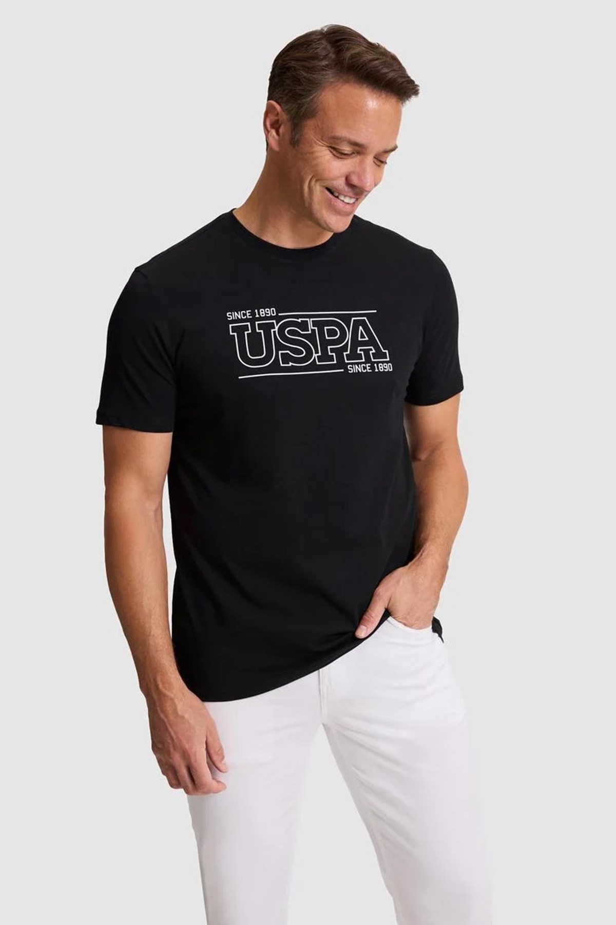 U.S. Polo Assn. Erkek Tişört 50322421-VR046 Siyah