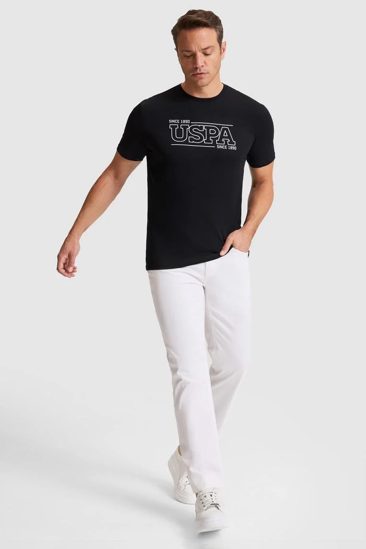 U.S. Polo Assn. Erkek Tişört 50322421-VR046 Siyah