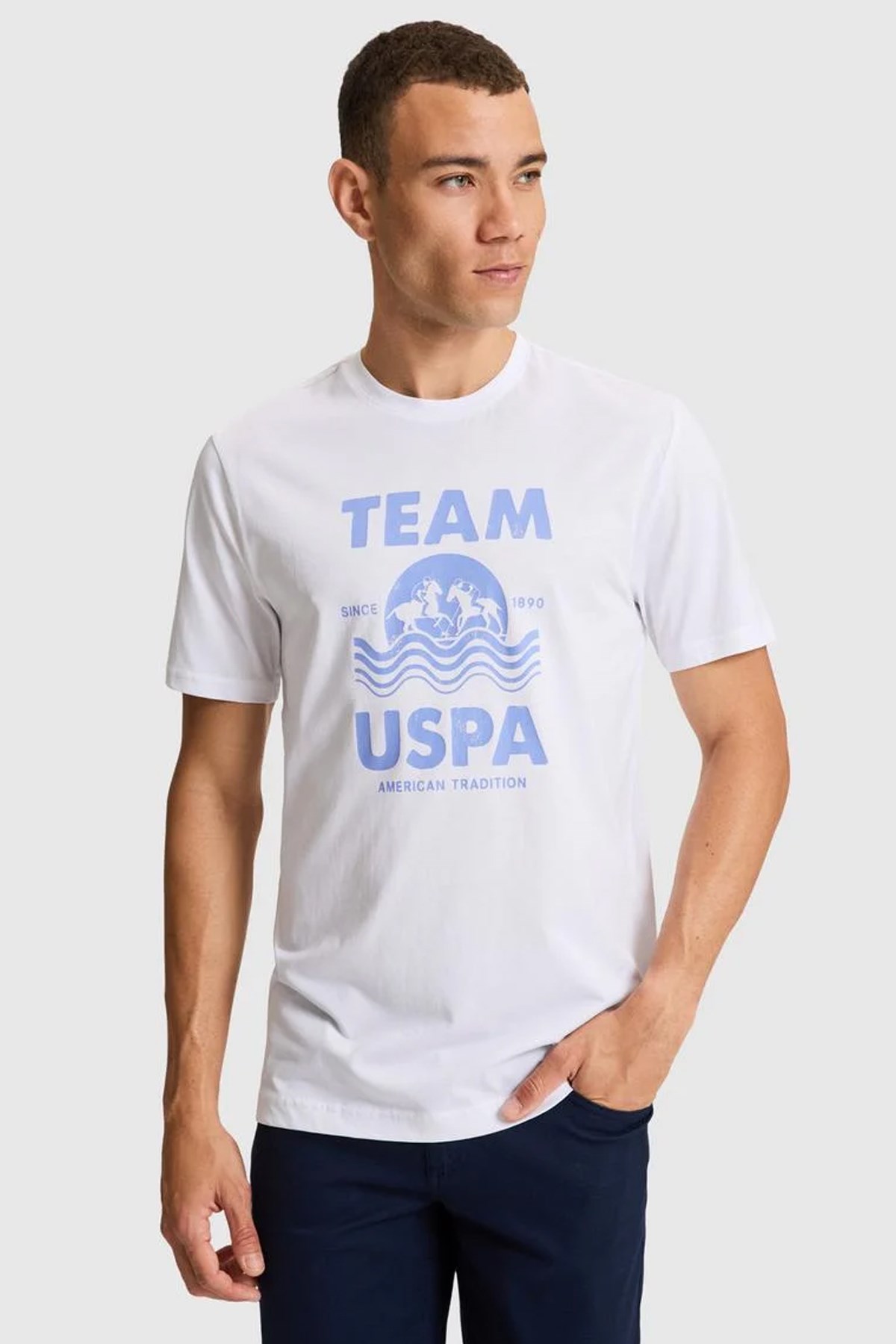 U.S. Polo Assn. Erkek Tişört 50322498-VR013 Beyaz