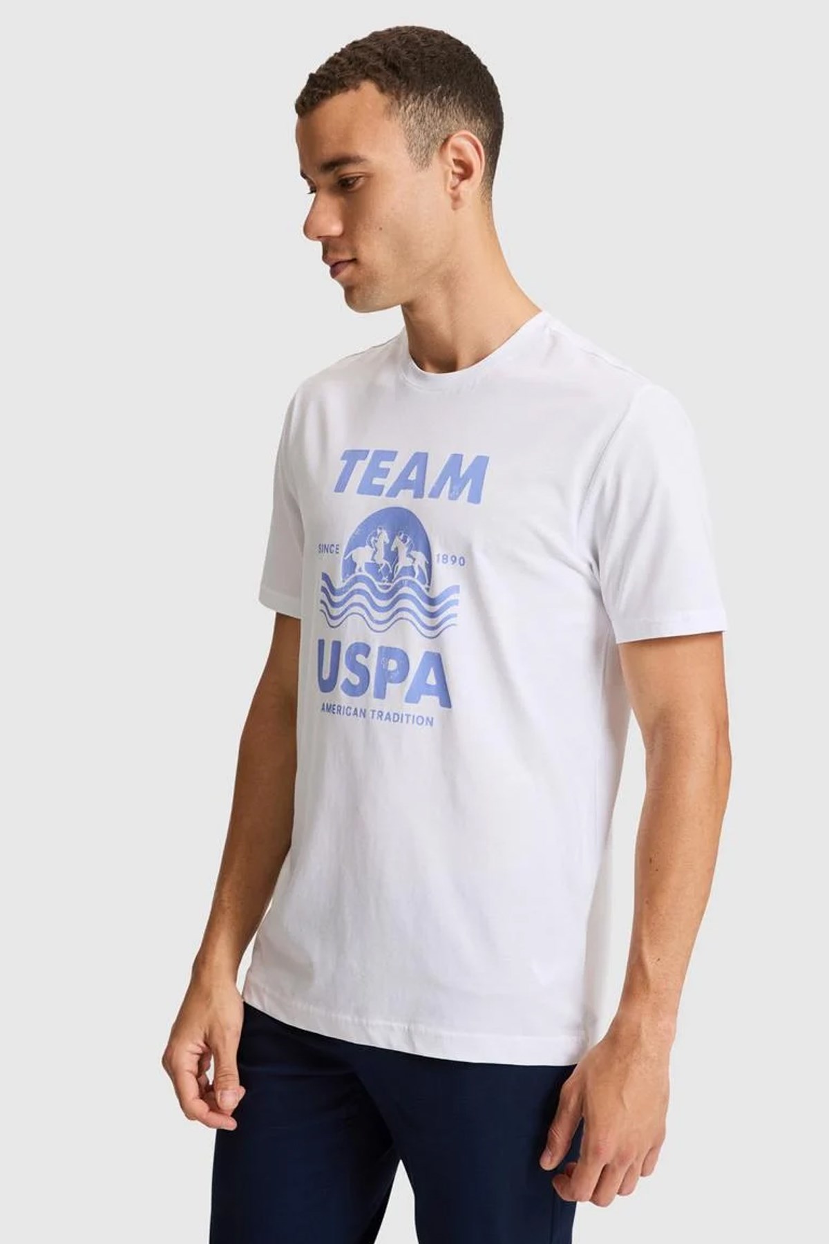 U.S. Polo Assn. Erkek Tişört 50322498-VR013 Beyaz