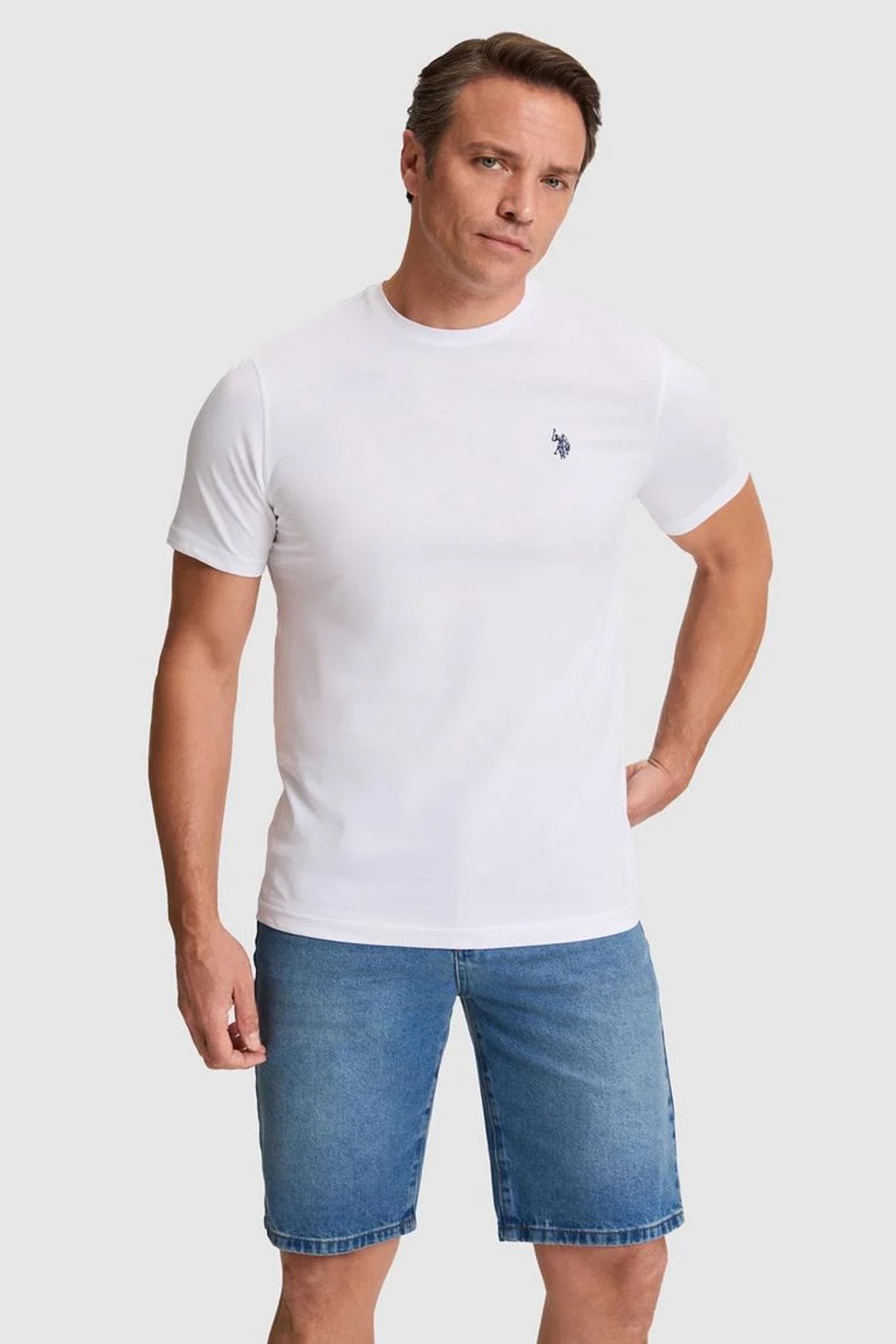 U.S. Polo Assn. Erkek Tişört 50322518-VR013 Beyaz