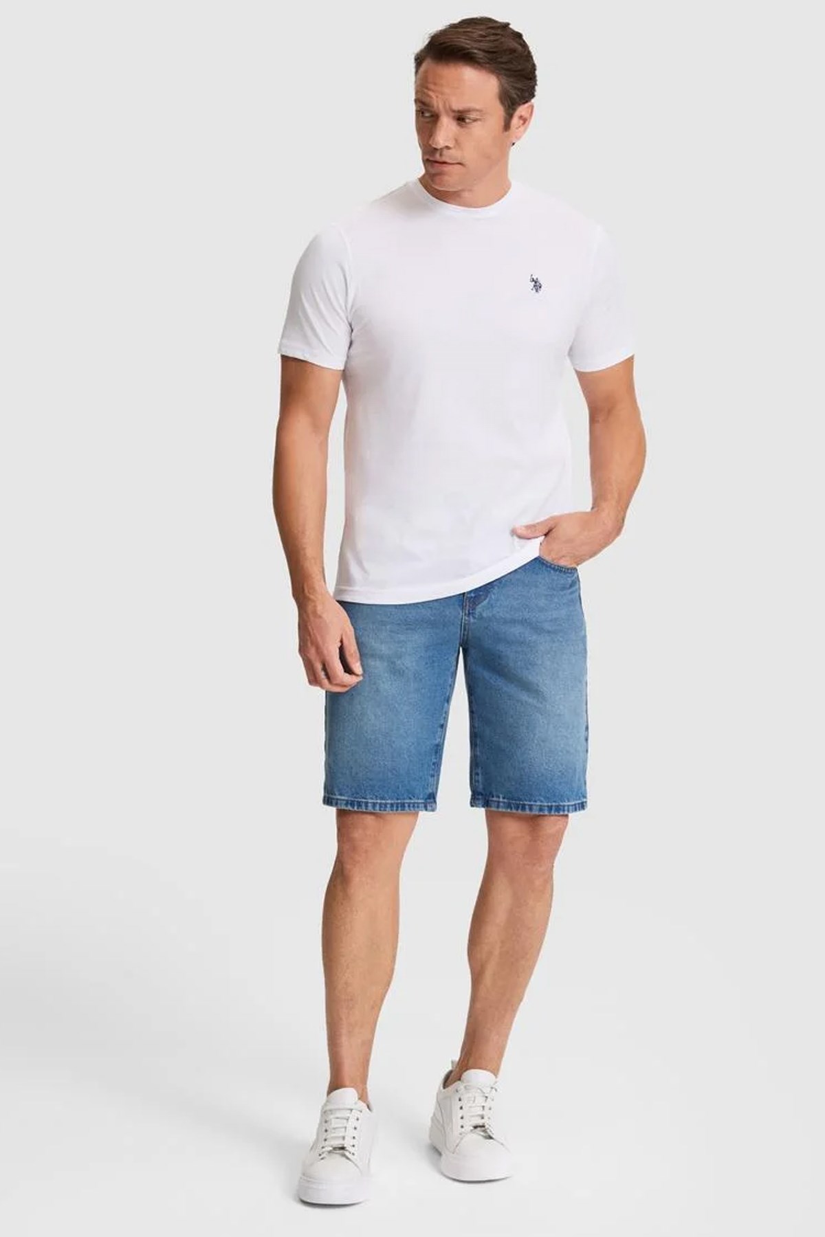 U.S. Polo Assn. Erkek Tişört 50322518-VR013 Beyaz