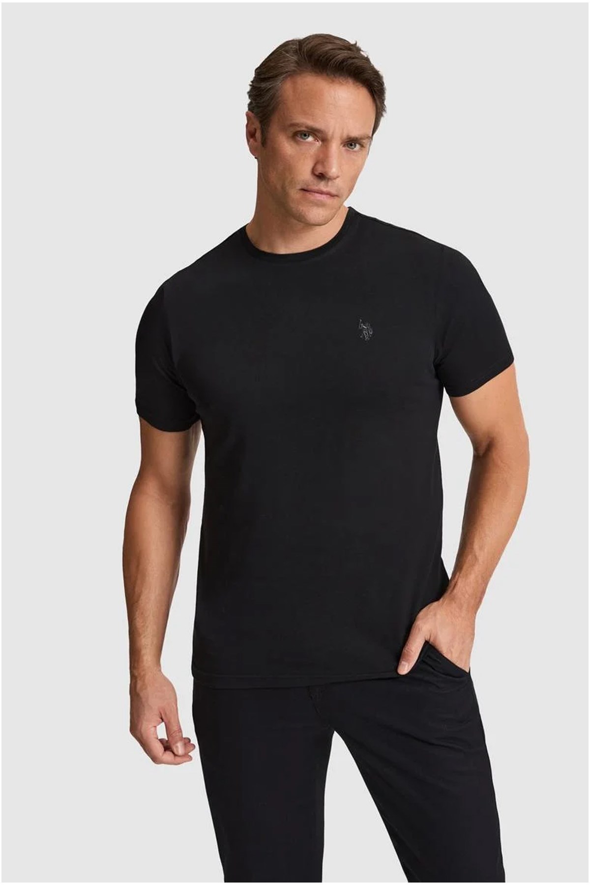 U.S. Polo Assn. Erkek Tişört 50322518-VR046 Siyah