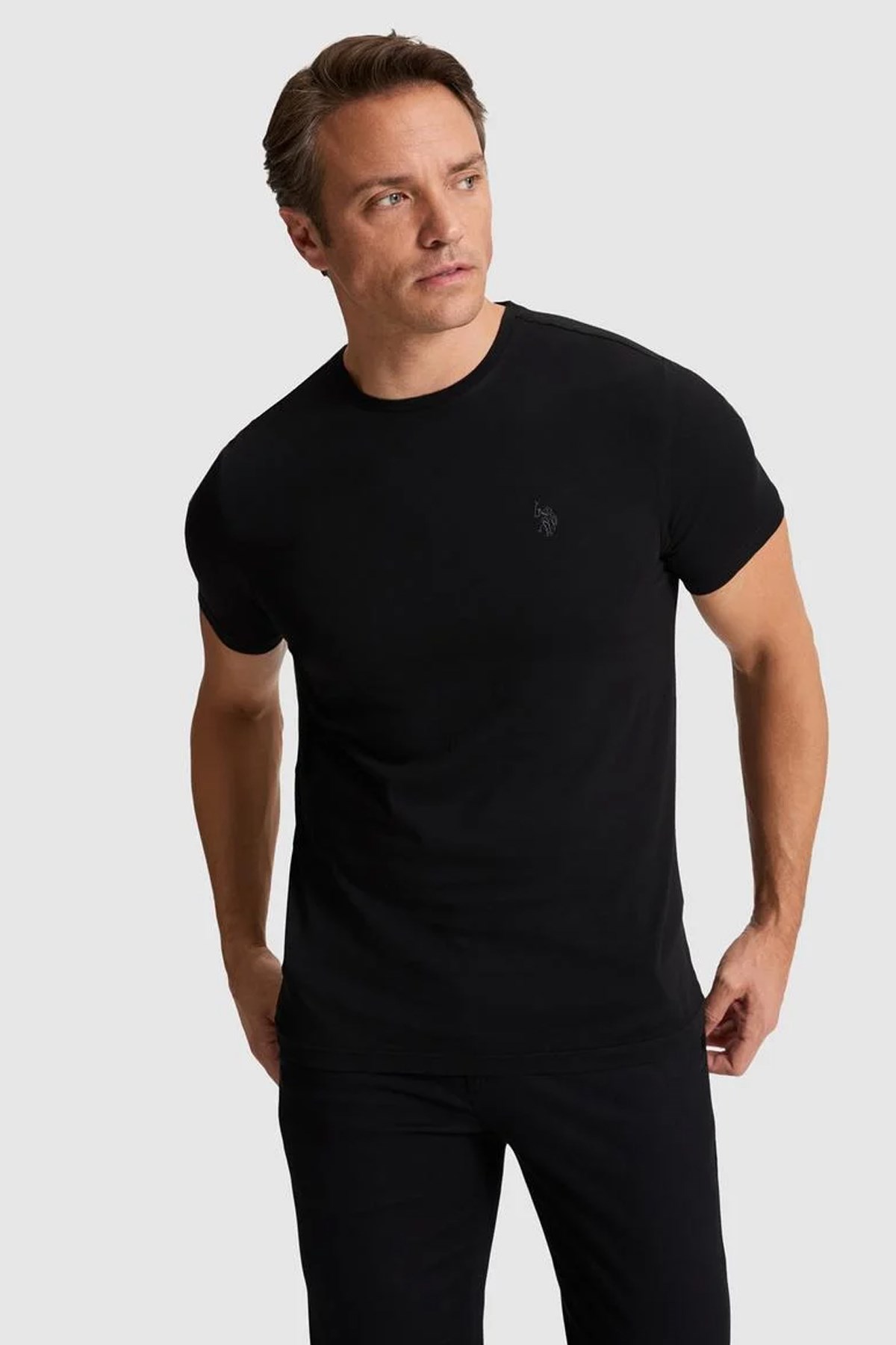 U.S. Polo Assn. Erkek Tişört 50322518-VR046 Siyah