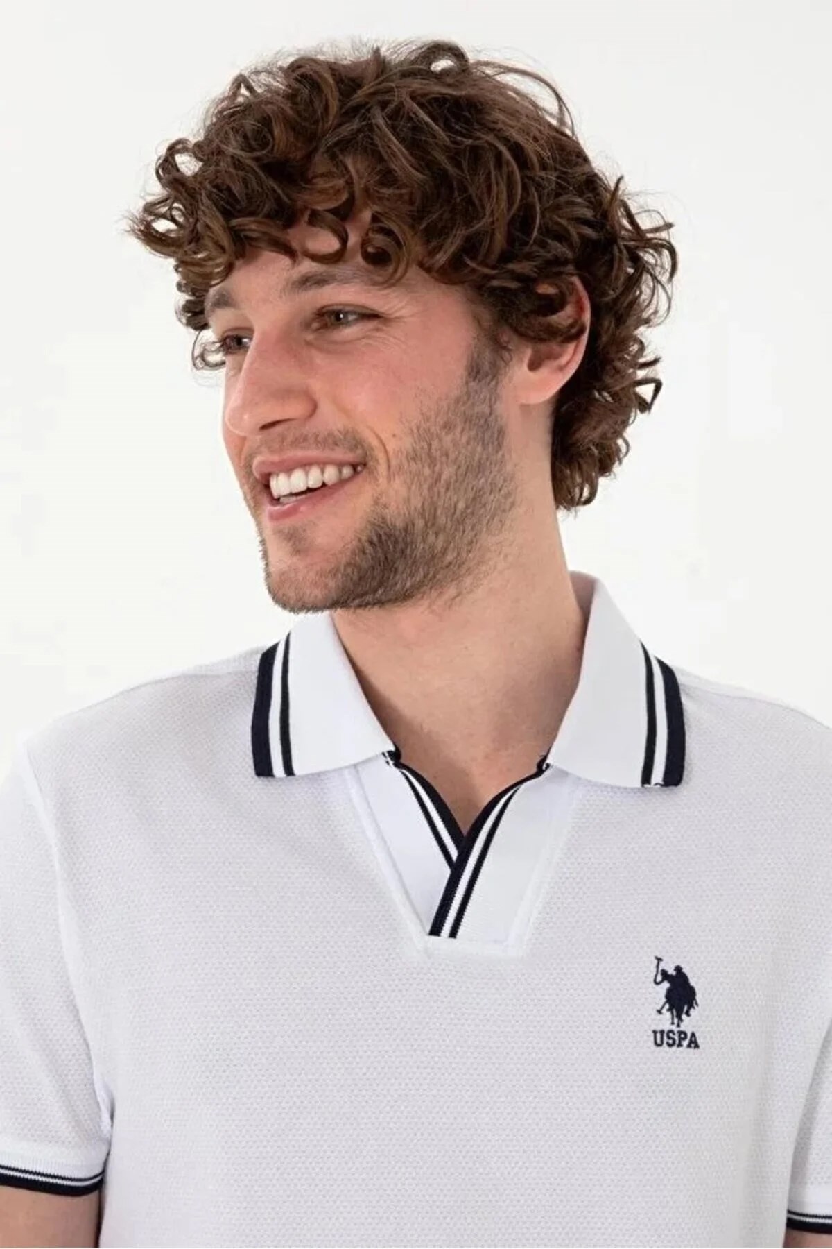 U.S. Polo Assn. Erkek Tişört 50323894-VR013 Beyaz