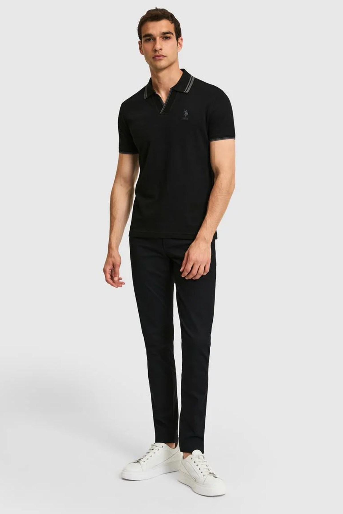 U.S. Polo Assn. Erkek Tişört 50323894-VR046 Siyah