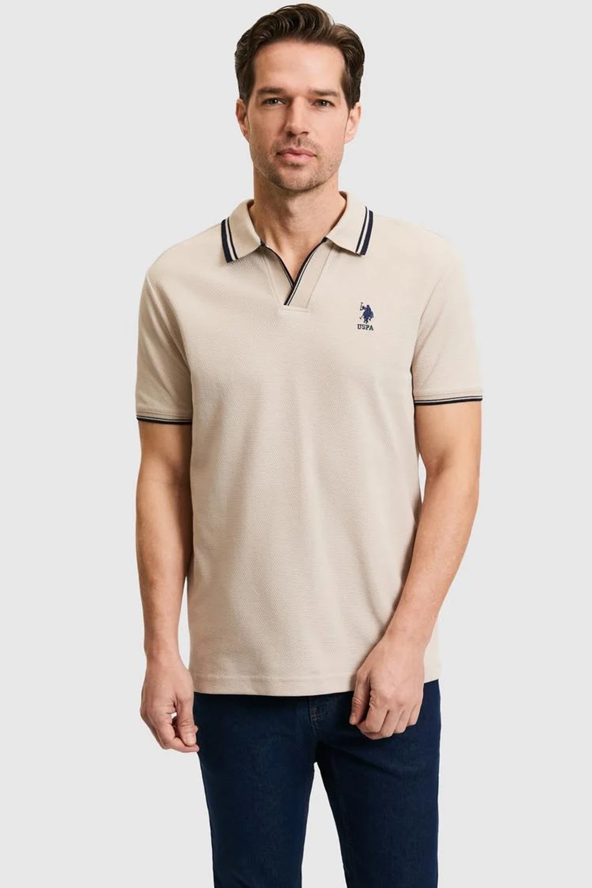 U.S. Polo Assn. Erkek Tişört 50323894-VR049 Gri