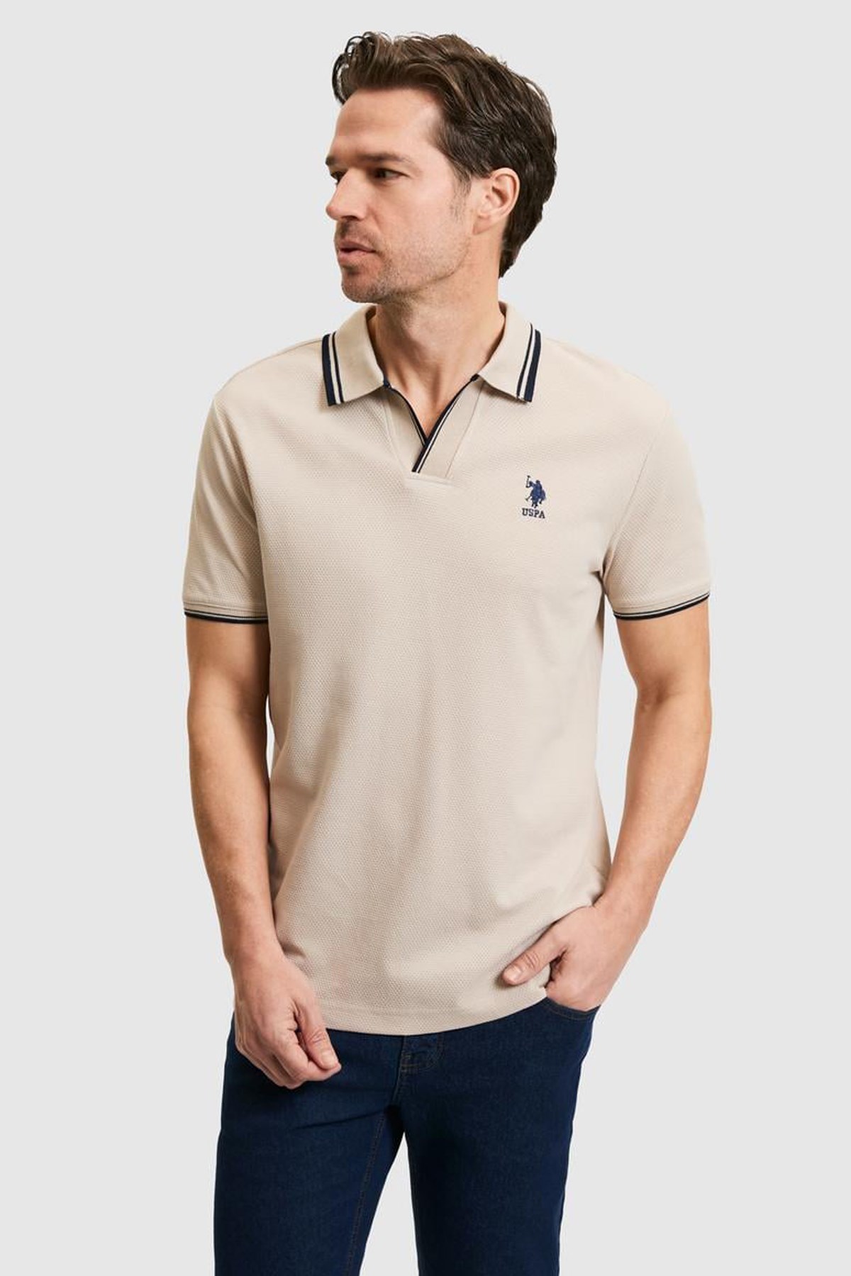 U.S. Polo Assn. Erkek Tişört 50323894-VR049 Gri