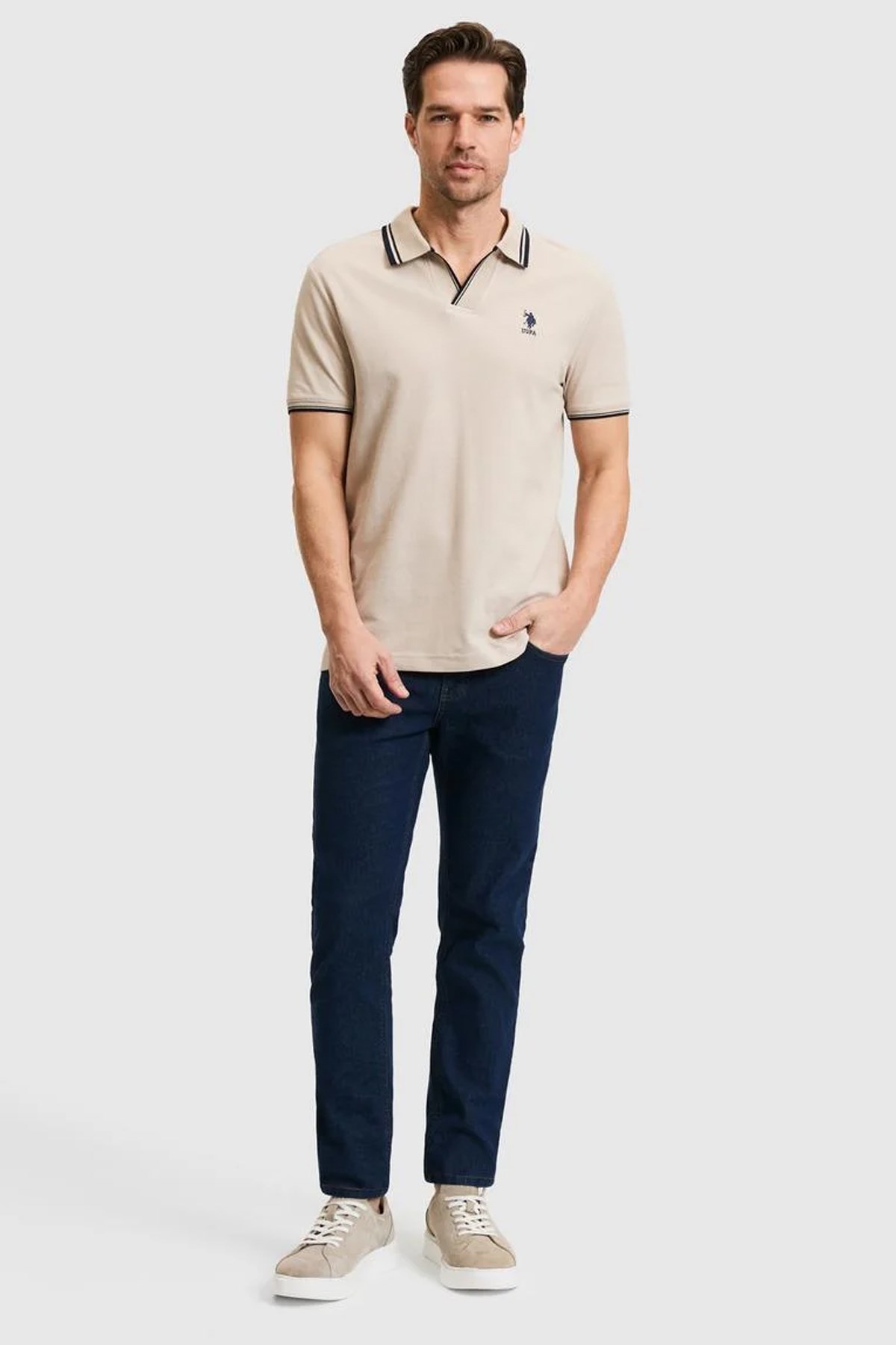 U.S. Polo Assn. Erkek Tişört 50323894-VR049 Gri
