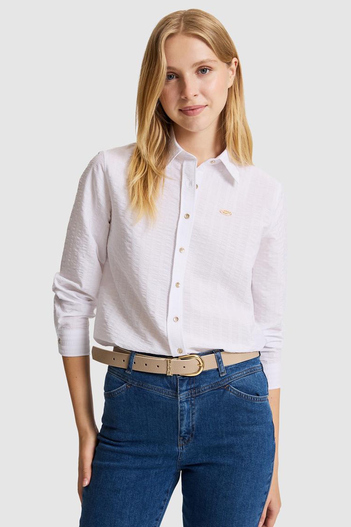 U.S. Polo Assn. Kadın Gömlek 50324107-VR013 Beyaz