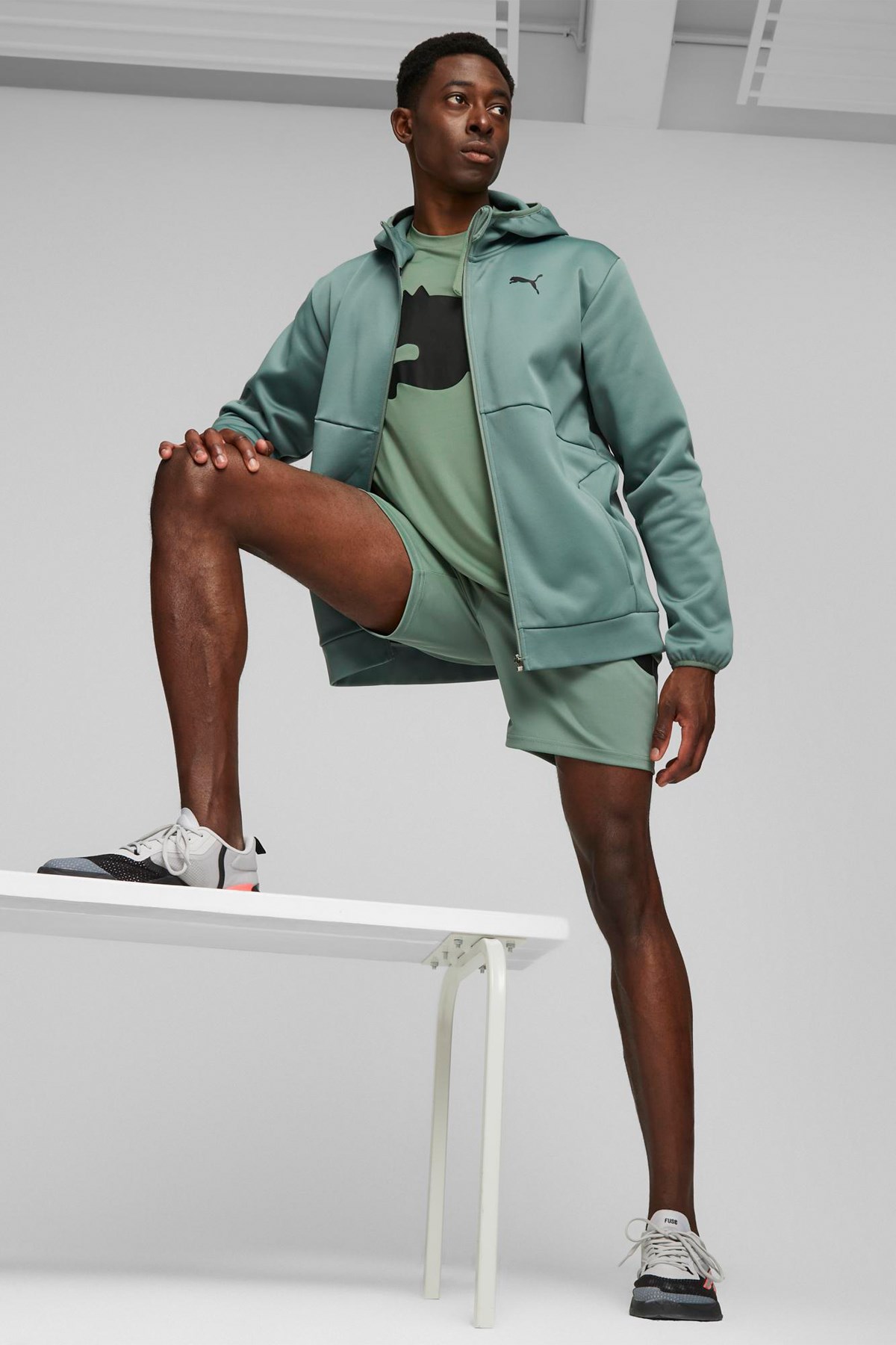 Puma Train All Day Pwrfleece Erkek Sweatshirt 52233944 Yeşil
