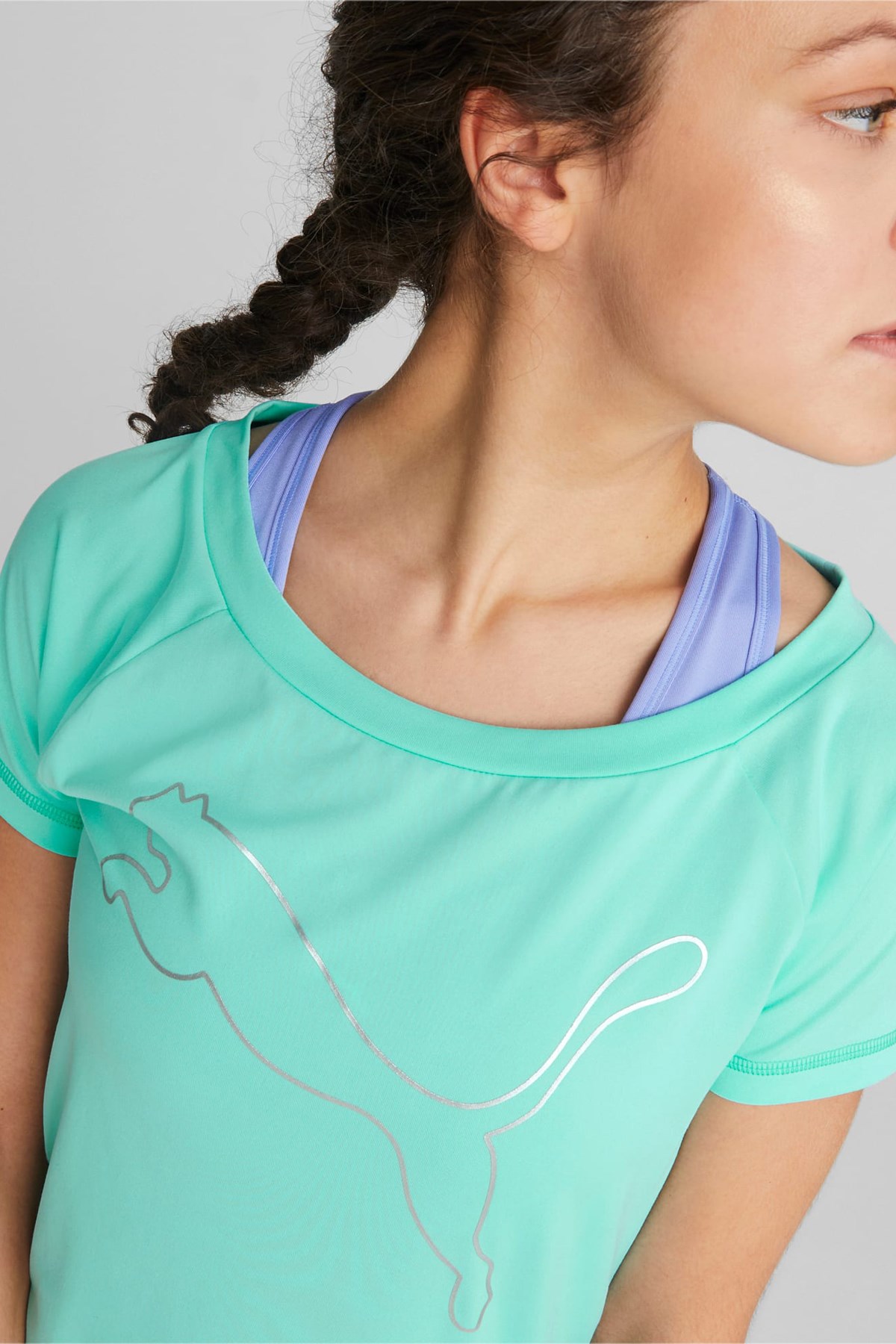 Puma Train Fav Jersey Cat Kadın Tişört 52242076 Mavi