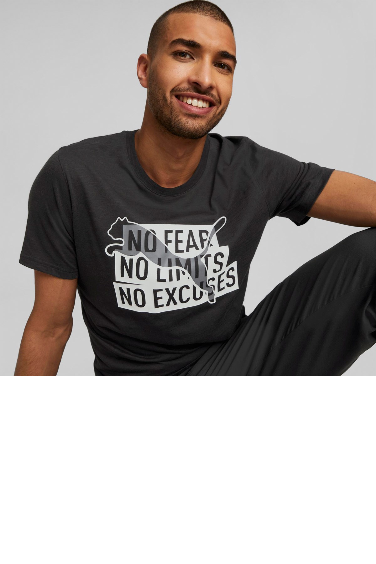 Puma Performance Slogan Cat Erkek Tişört 52249101 Siyah