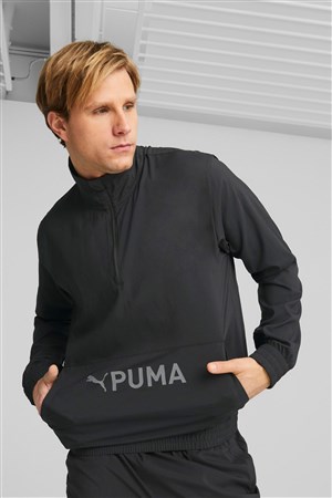 Puma Fit Woven 1/2 Zip Erkek Sweatshirt 52310601 Siyah