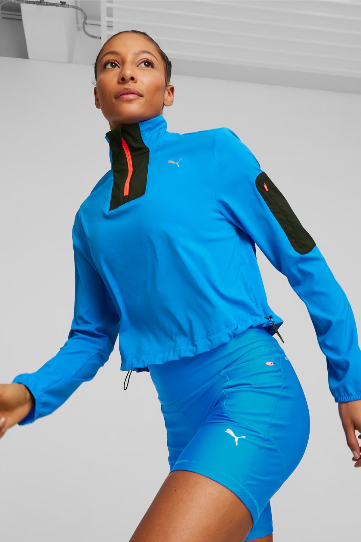 Puma Run Lightweight 1/2 Zip Kadın Sweatshirt 52405146 Mavi