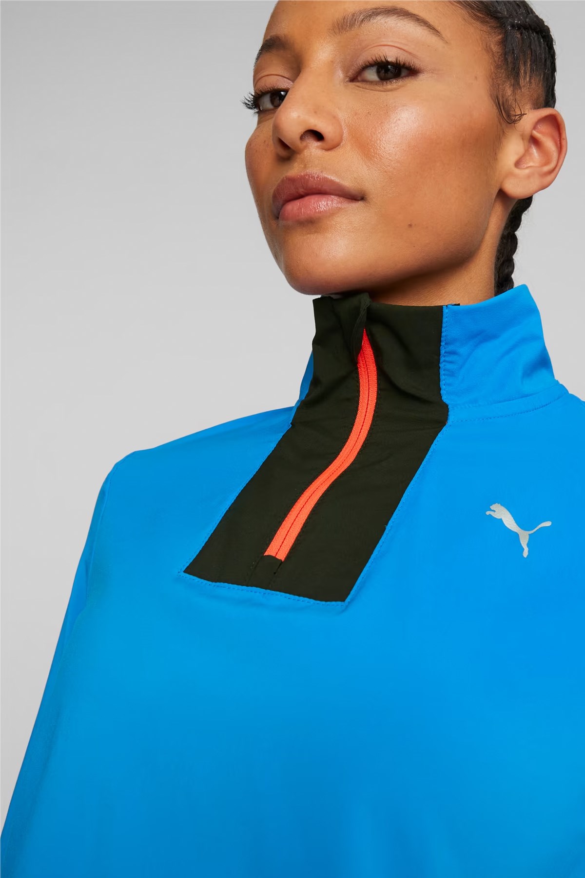 Puma Run Lightweight 1/2 Zip Kadın Sweatshirt 52405146 Mavi