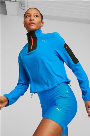 Puma Run Lightweight 1/2 Zip Kadın Sweatshirt 52405146 Mavi